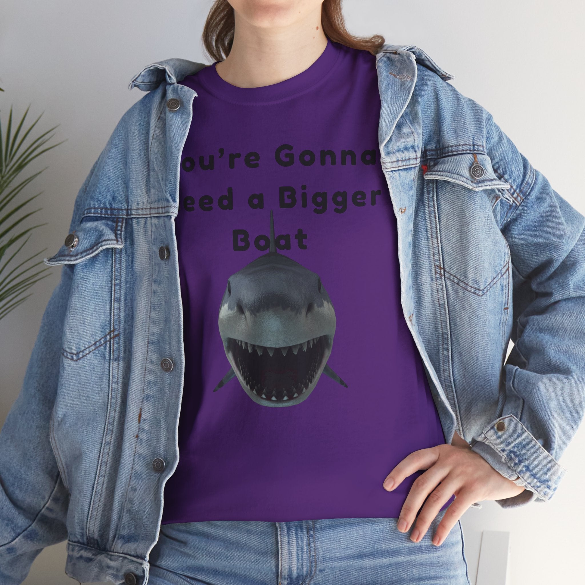 Shark Graphic Tee — "You're Gonna Need a Bigger Boat" Casual T-Shirt 80's Movie Qoutes