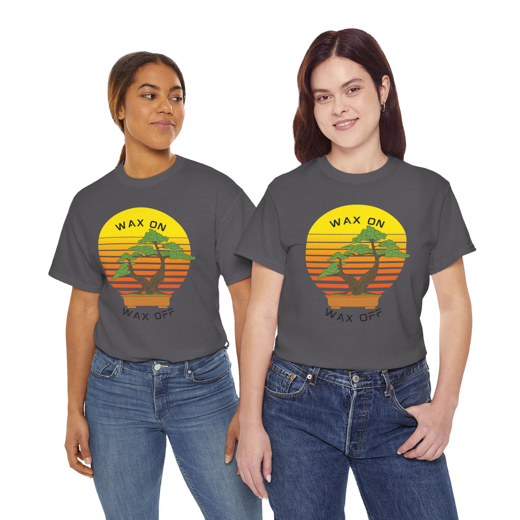 Wax On Wax Off Bonsai Tee — Retro Sunset Martial Arts T‑Shirt K-Kid Retro 80's