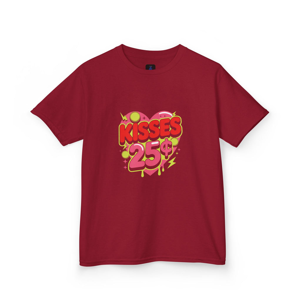 Kids T-Shirt — "Kisses 25" Retro Valentine Heart Tee 80s Retro
