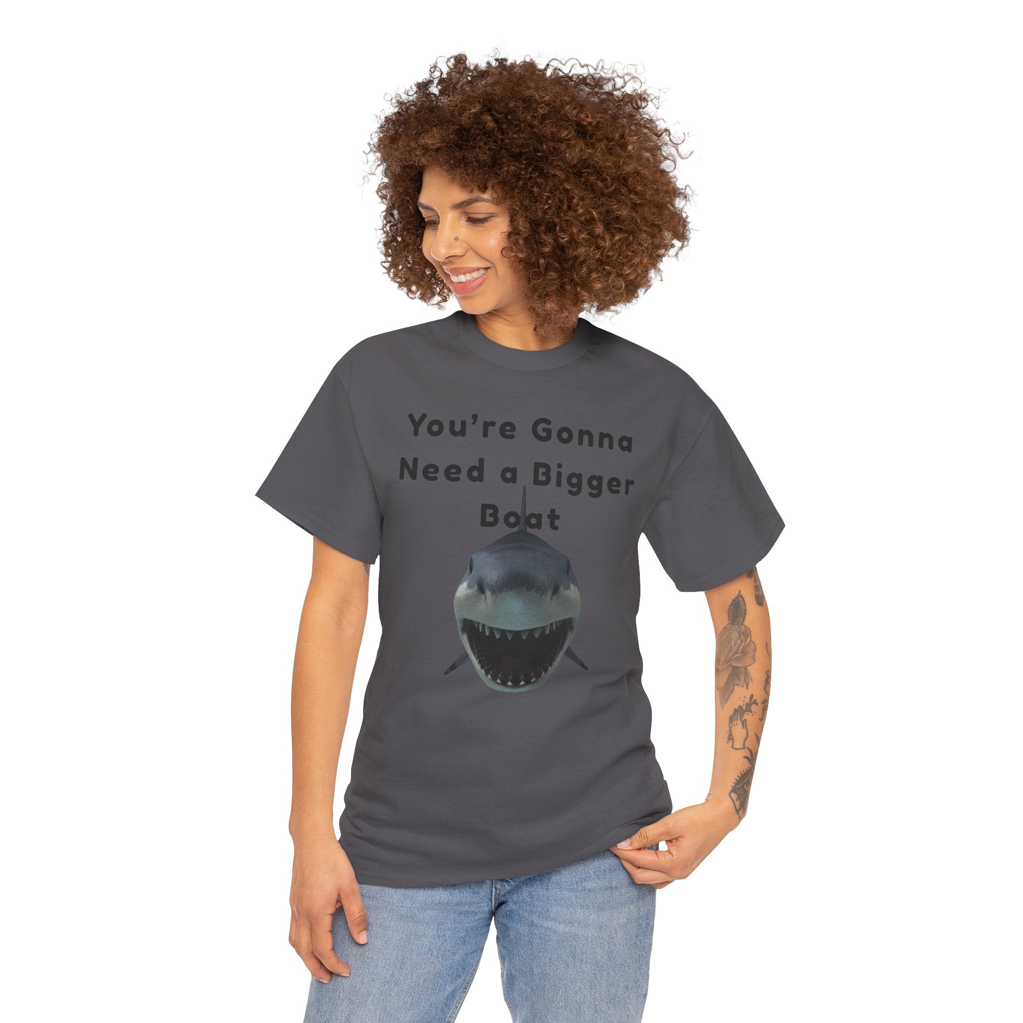 Shark Graphic Tee — "You're Gonna Need a Bigger Boat" Casual T-Shirt 80's Movie Qoutes