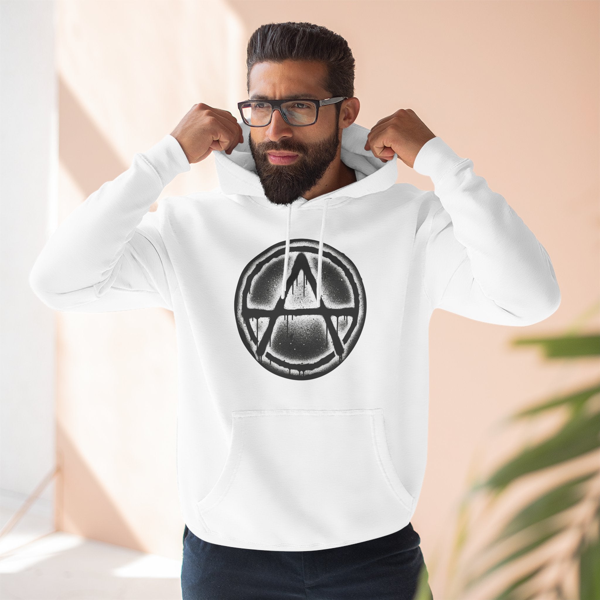 Anarchy Symbol Hoodie — Grunge Circle Anarchy Graphic Pullover 80's Fashion