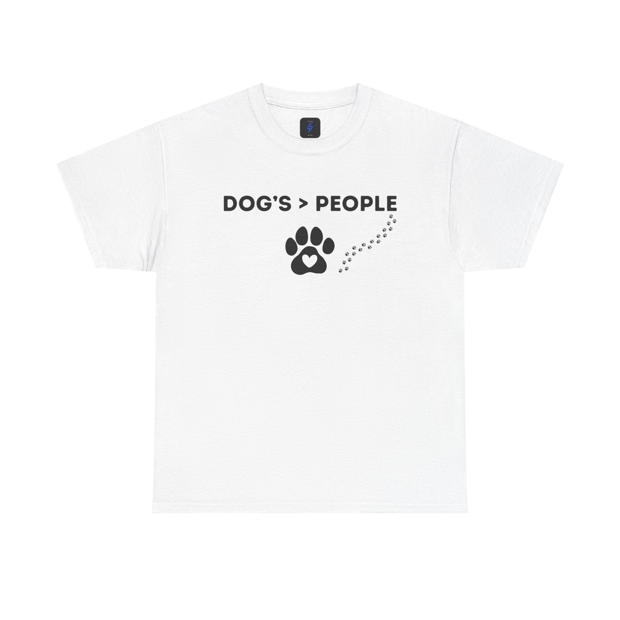 DOGS > PEOPLE TShirt | Paw Print Graphic Tee Dog Lover Shirt