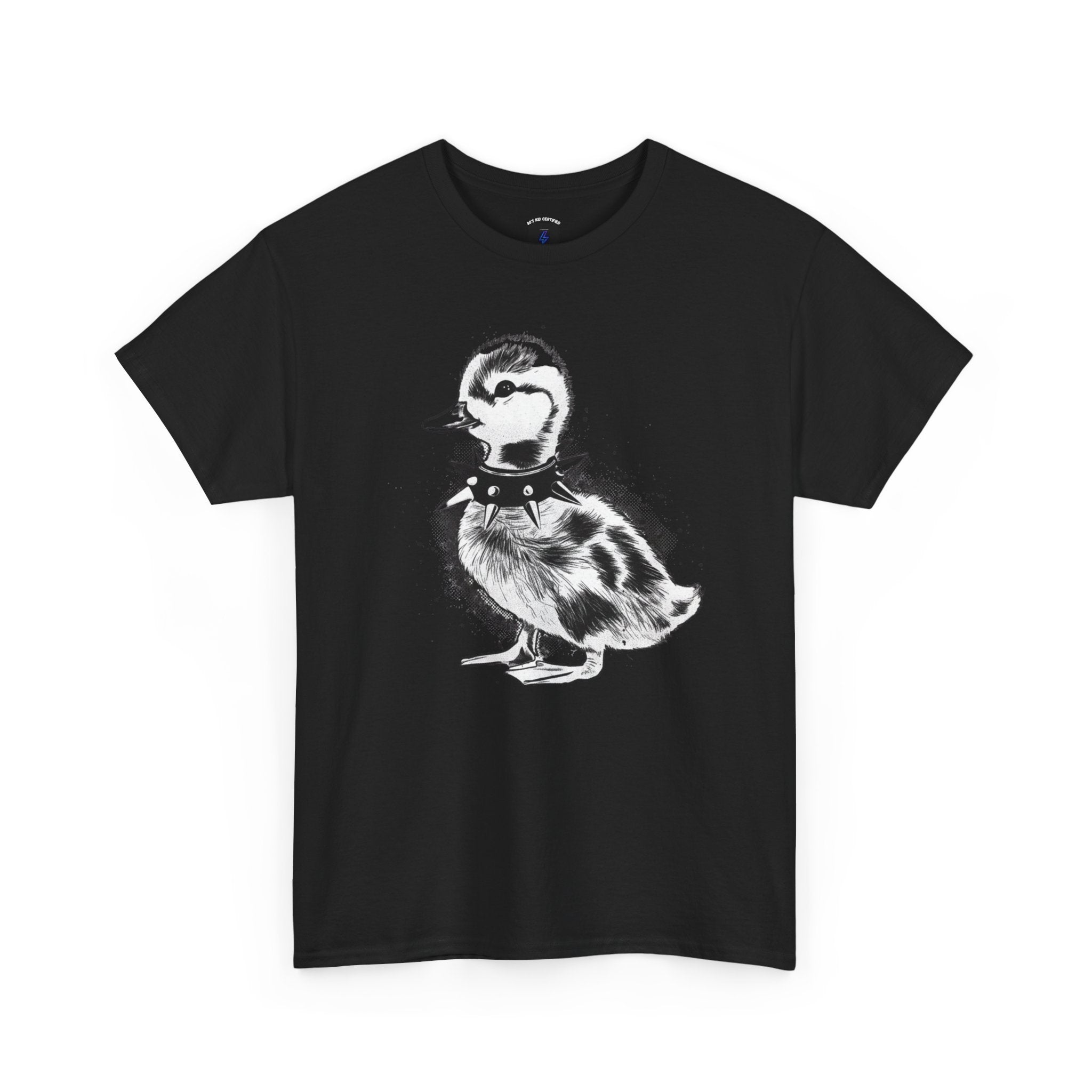 Punk Duckling Sketch T-Shirt — Black & White Watercolor 80s Punk Rock Duck Tee