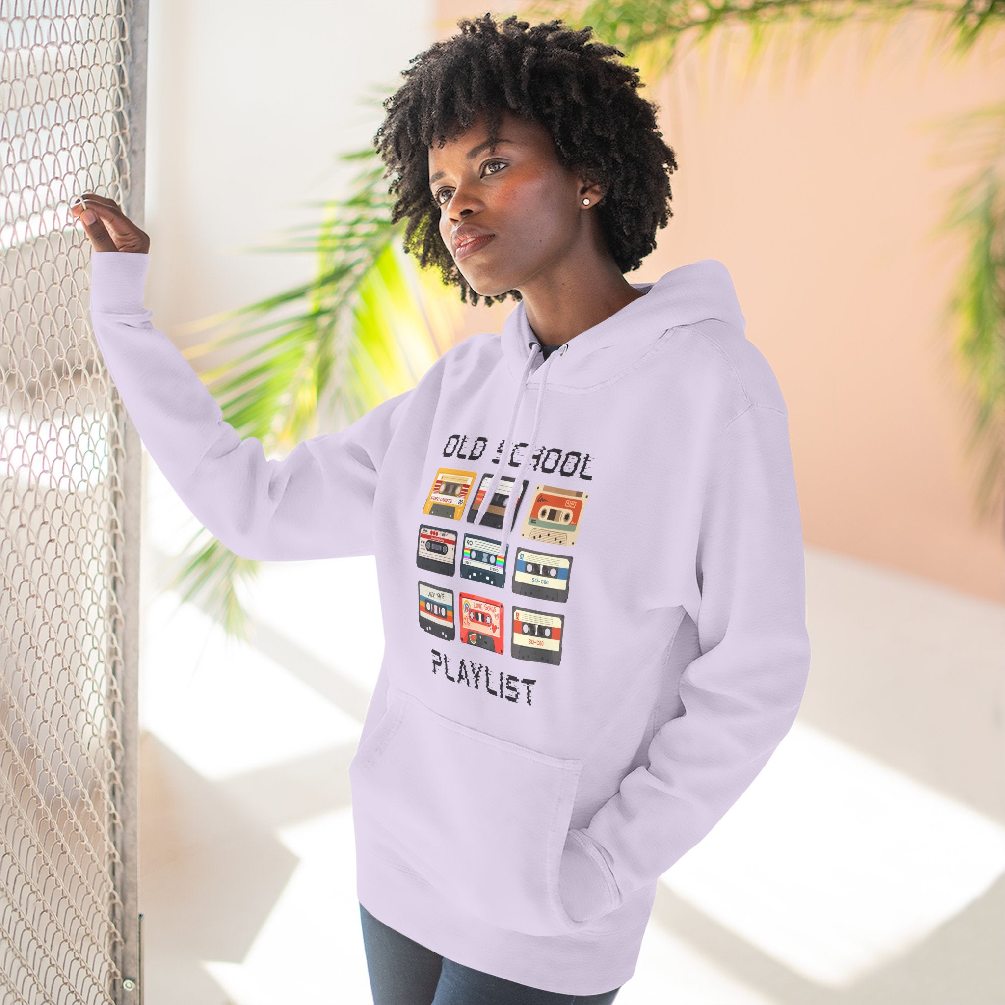 Old School Playlist Hoodie — Retro 80s Cassette Tape Graphic Pullover