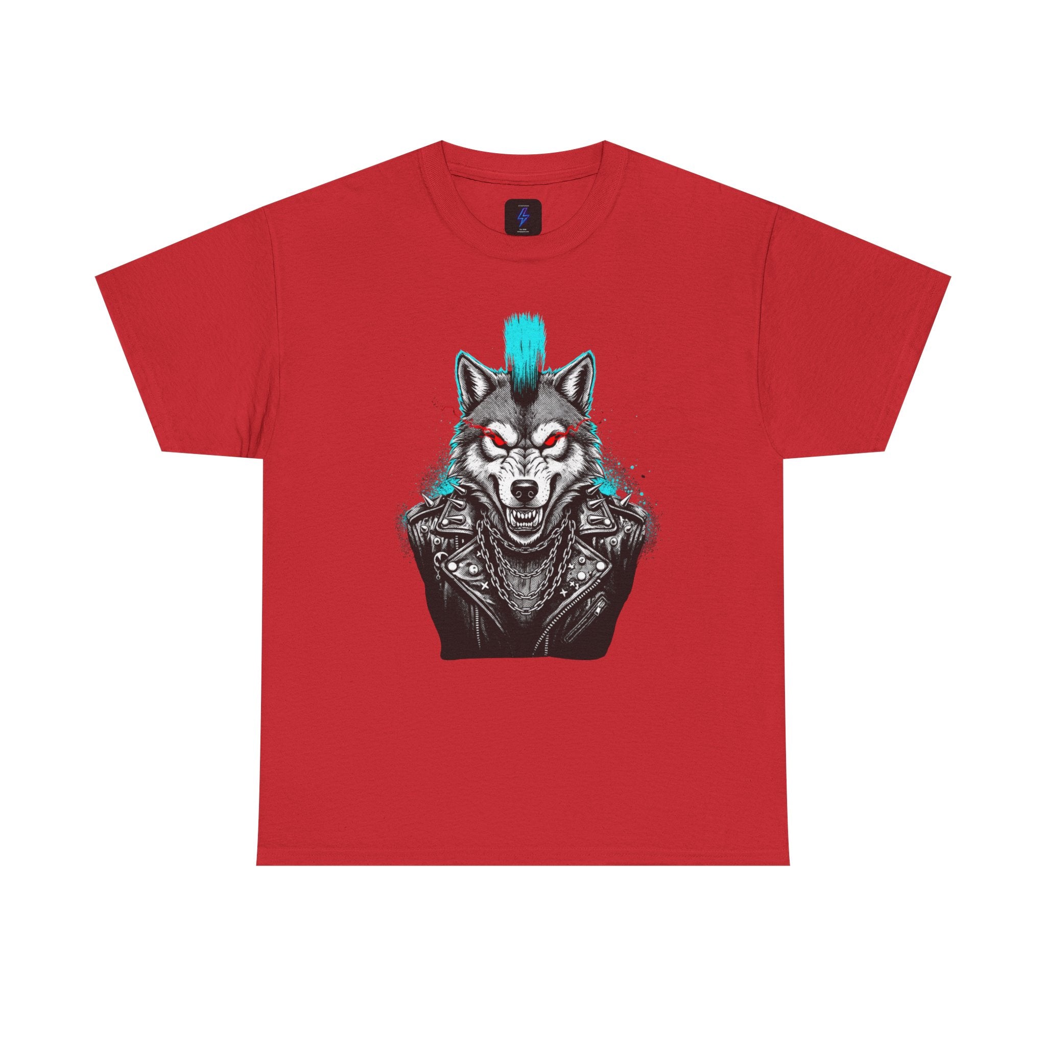 Wolf Punk Graphic Tee — Fierce Tribal Wolf Illustration T-Shirt 80's Rebel Fashion