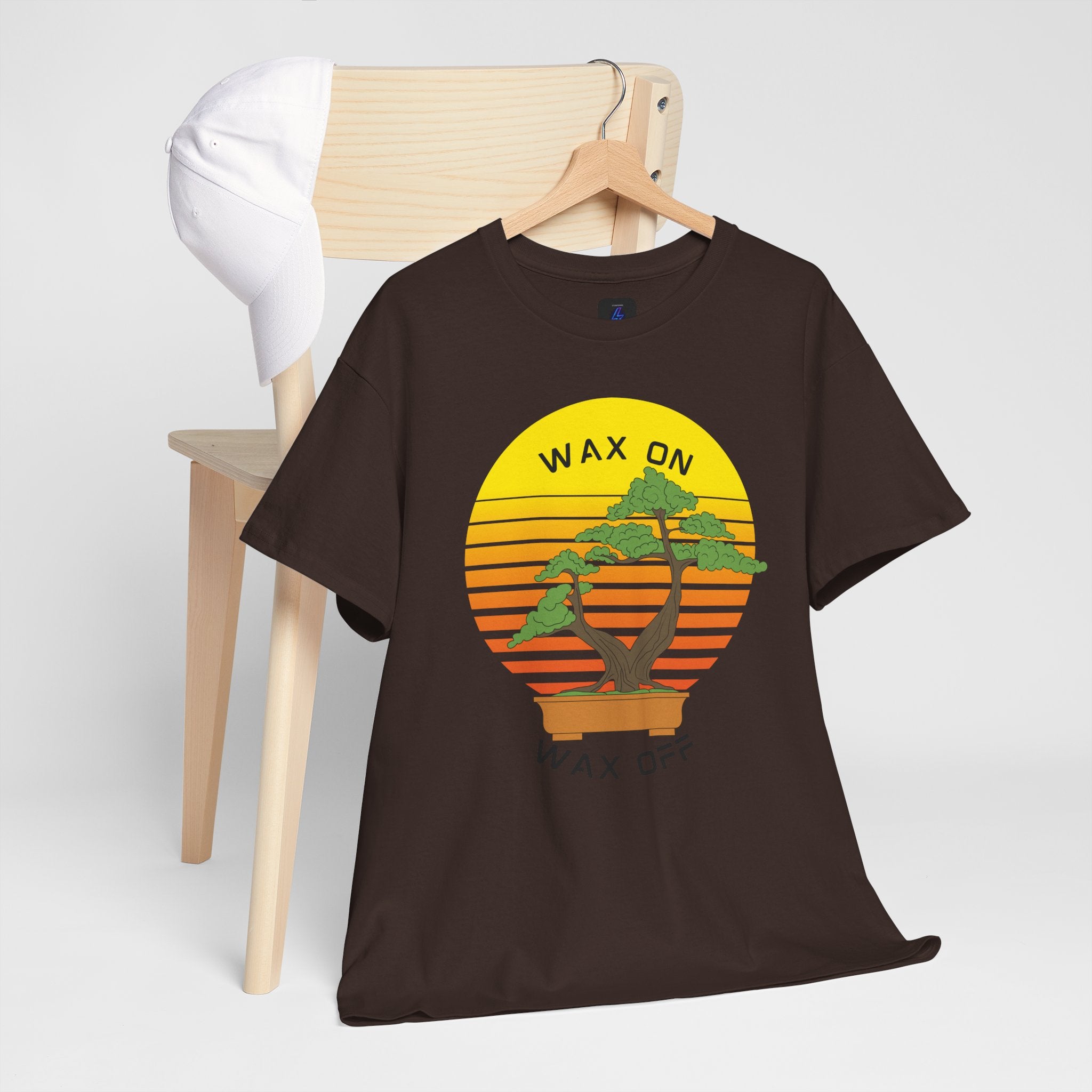 Wax On Wax Off Bonsai Tee — Retro Sunset Martial Arts T‑Shirt K-Kid Retro 80's