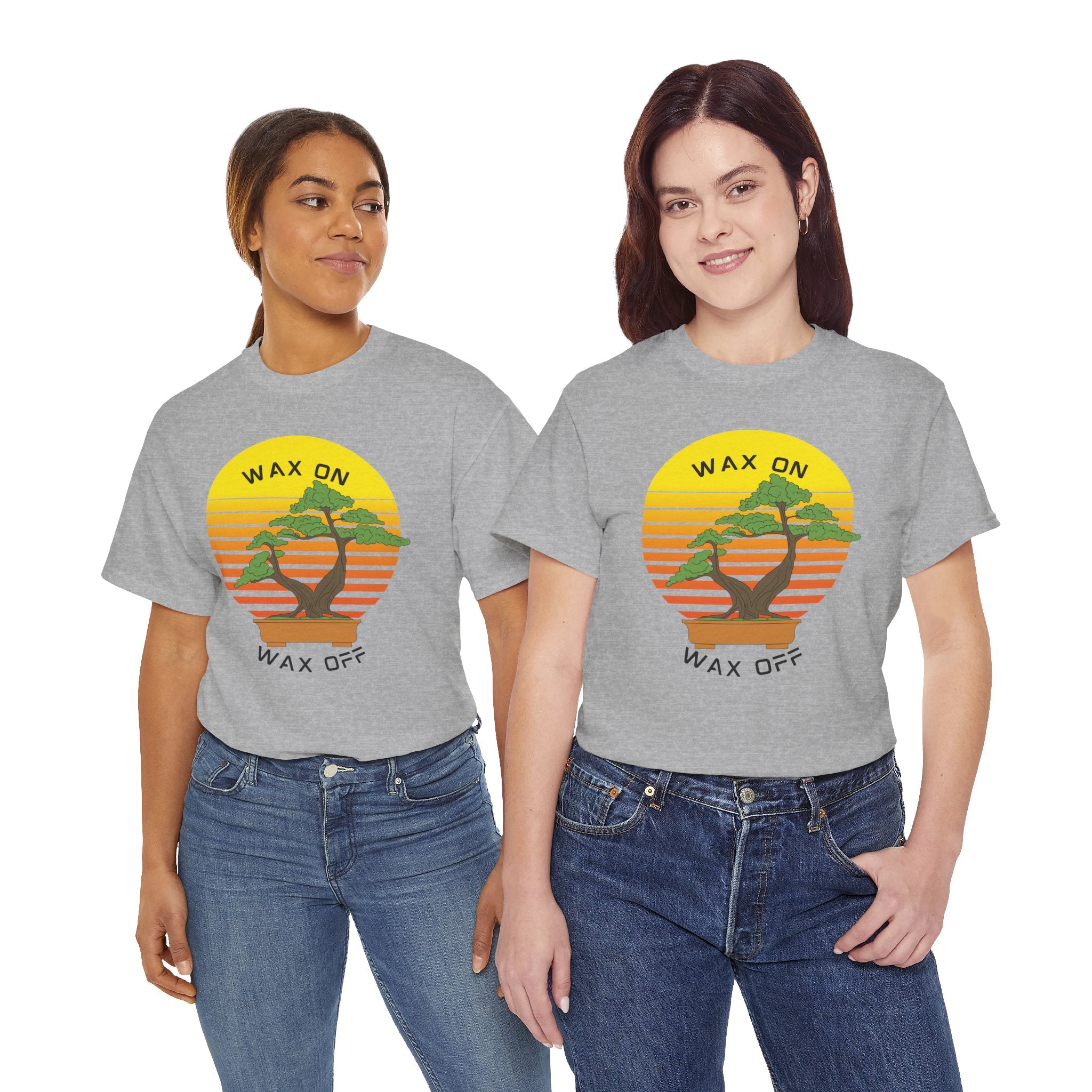 Wax On Wax Off Bonsai Tee — Retro Sunset Martial Arts T‑Shirt K-Kid Retro 80's