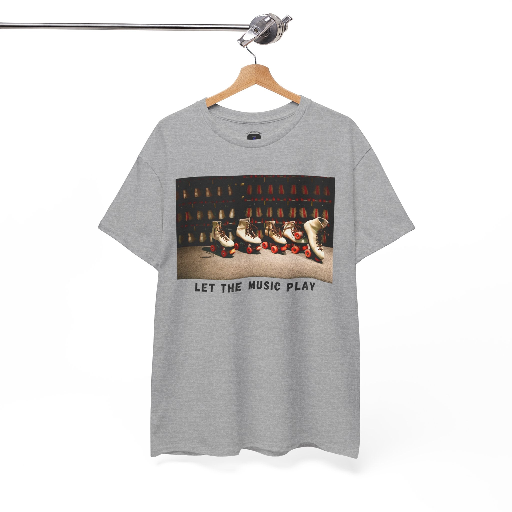 Let The Music Play Tee — Retro Roller Skates Graphic T‑Shirt