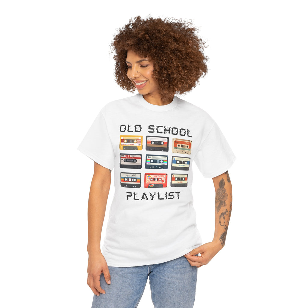 Old School Playlist T-Shirt — Retro 80s Cassette Tape Graphic Tee