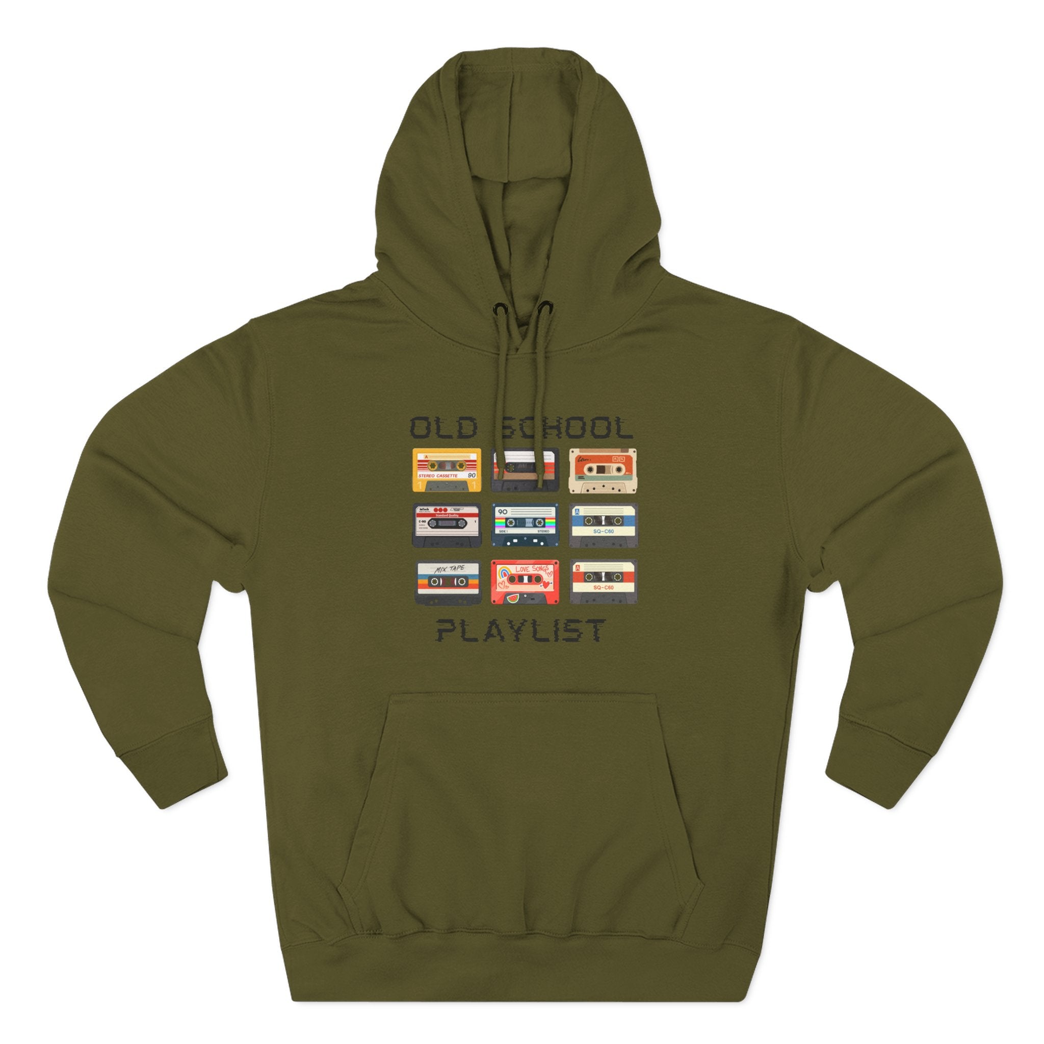 Old School Playlist Hoodie — Retro 80s Cassette Tape Graphic Pullover