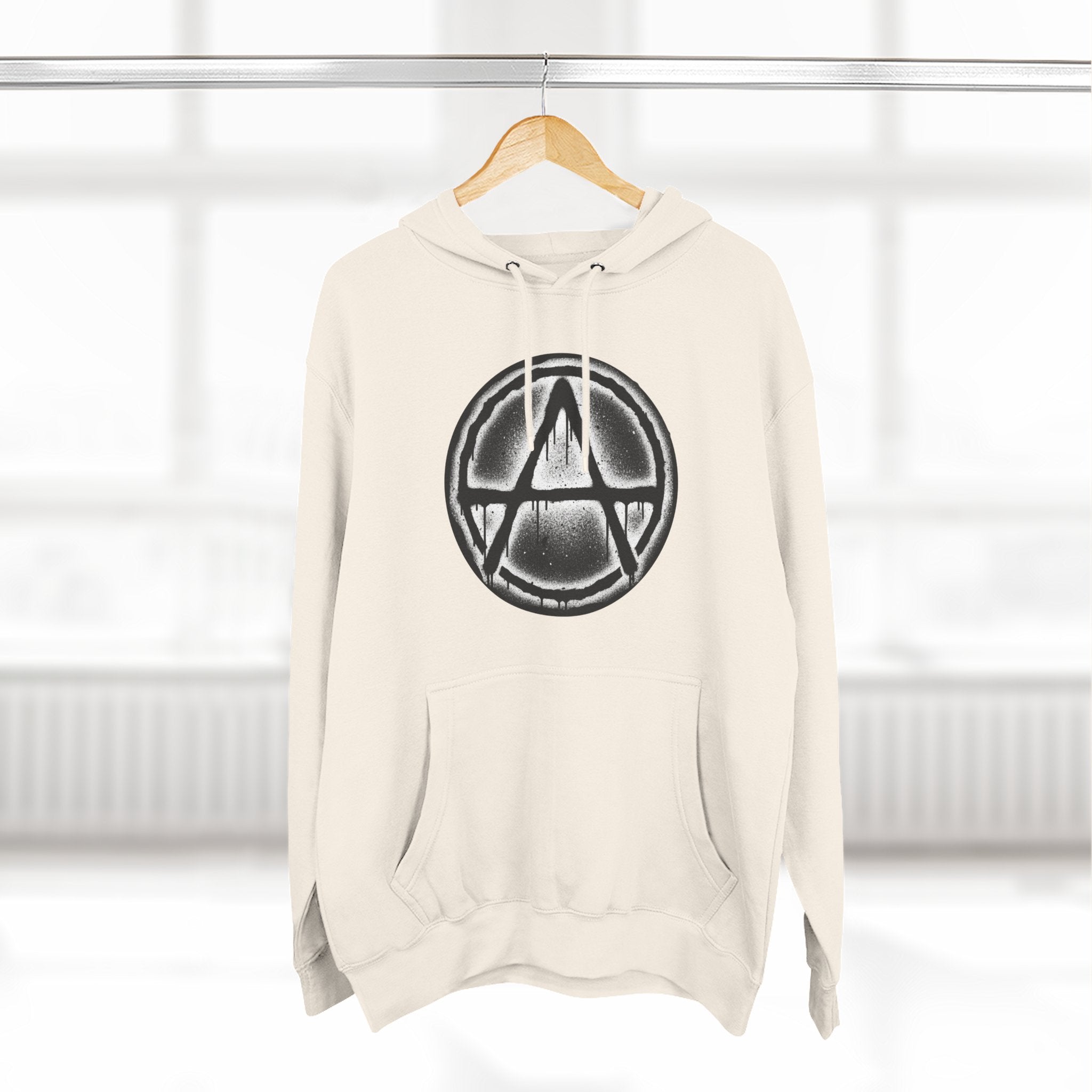 Anarchy Symbol Hoodie — Grunge Circle Anarchy Graphic Pullover 80's Fashion