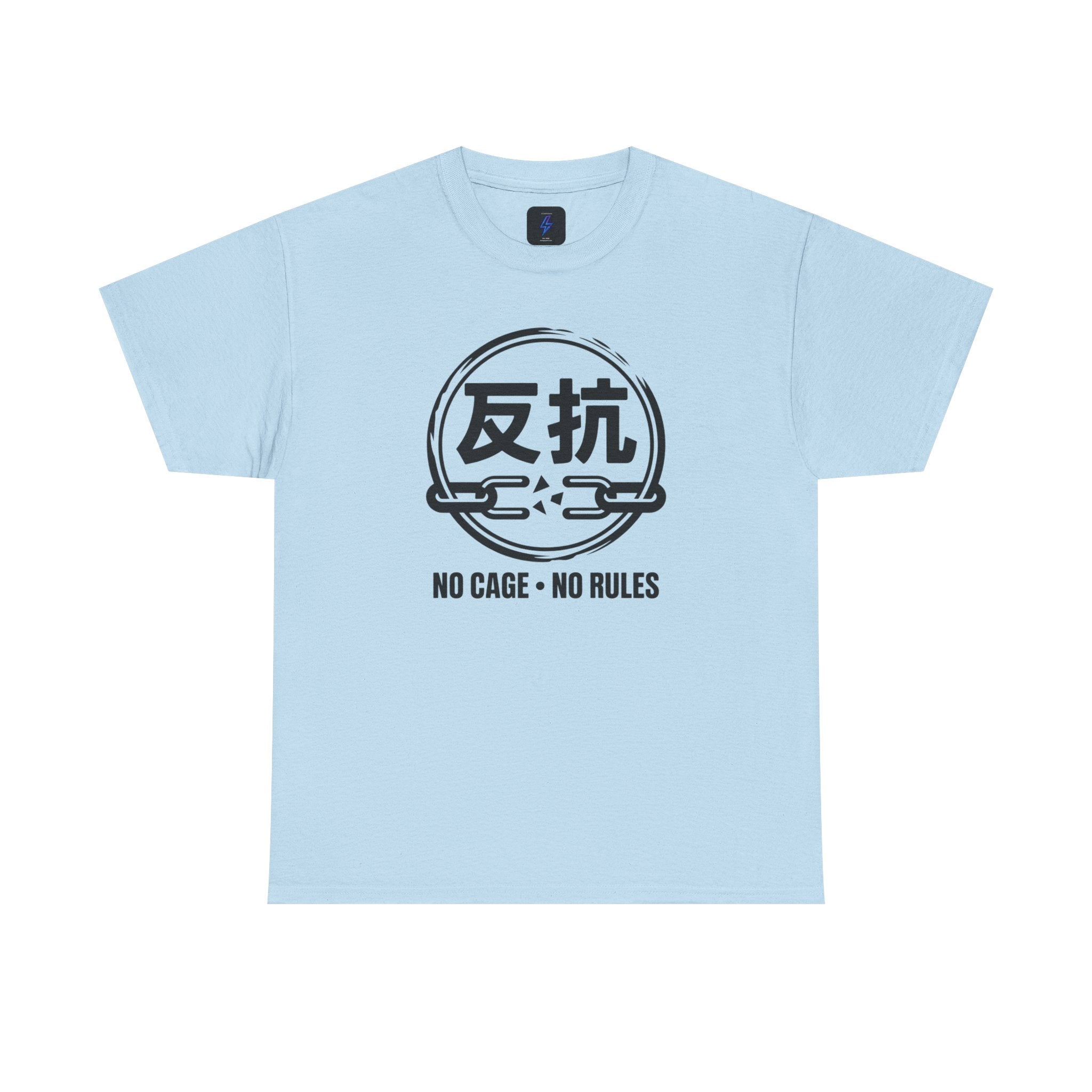 1980s Japanese-Inspired Tee — "No Cage • No Rules" 80s Rebellion