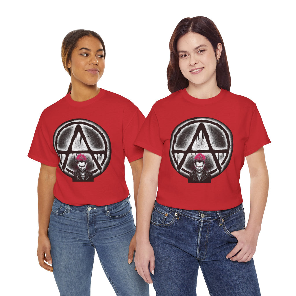Anarchy Punk Graphic Tee — Red-Mohawk Rebel Shirt 80's Fashion