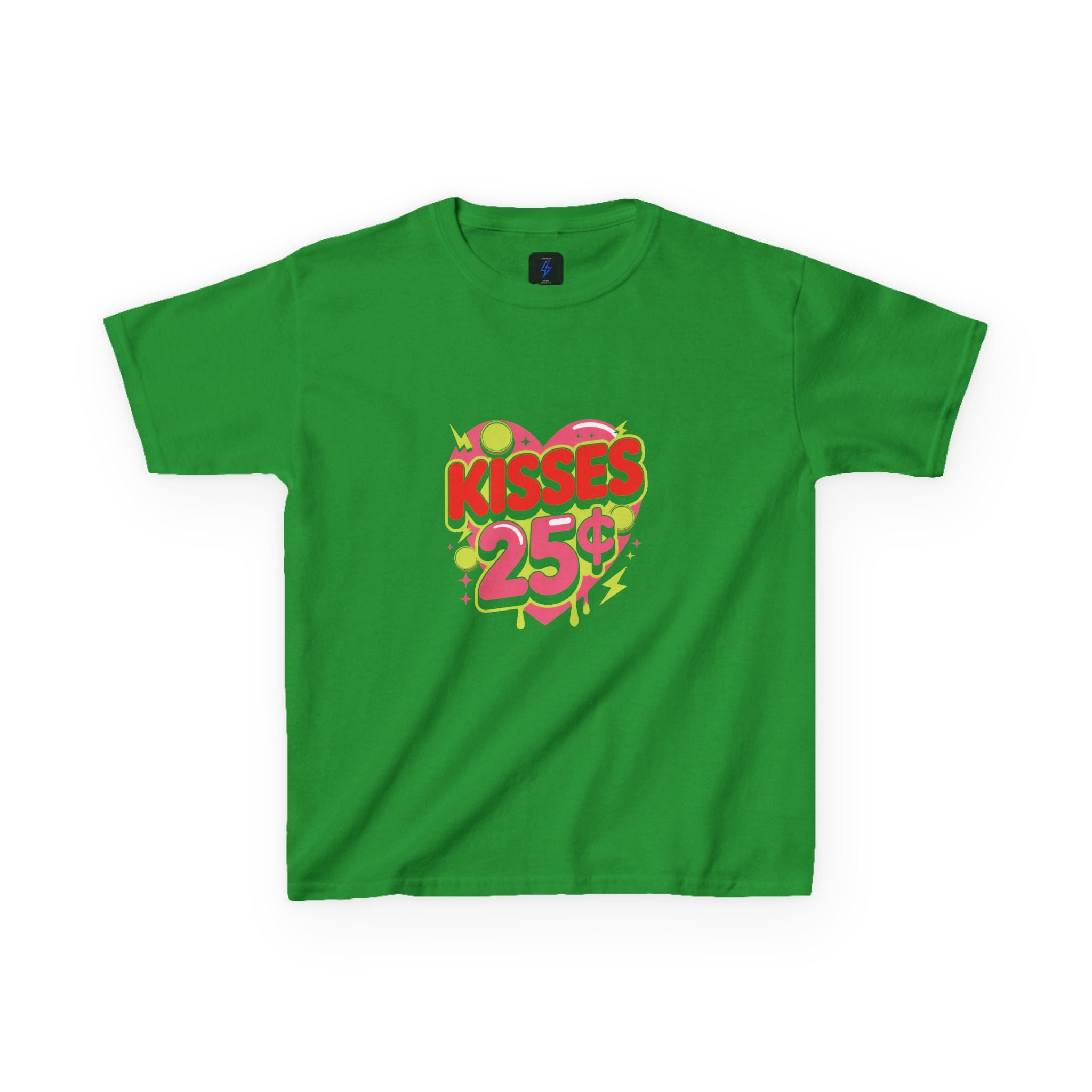 Kids T-Shirt — "Kisses 25" Retro Valentine Heart Tee 80s Retro