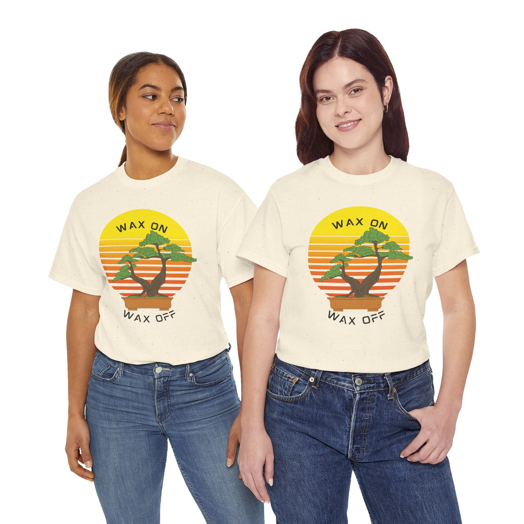 Wax On Wax Off Bonsai Tee — Retro Sunset Martial Arts T‑Shirt K-Kid Retro 80's
