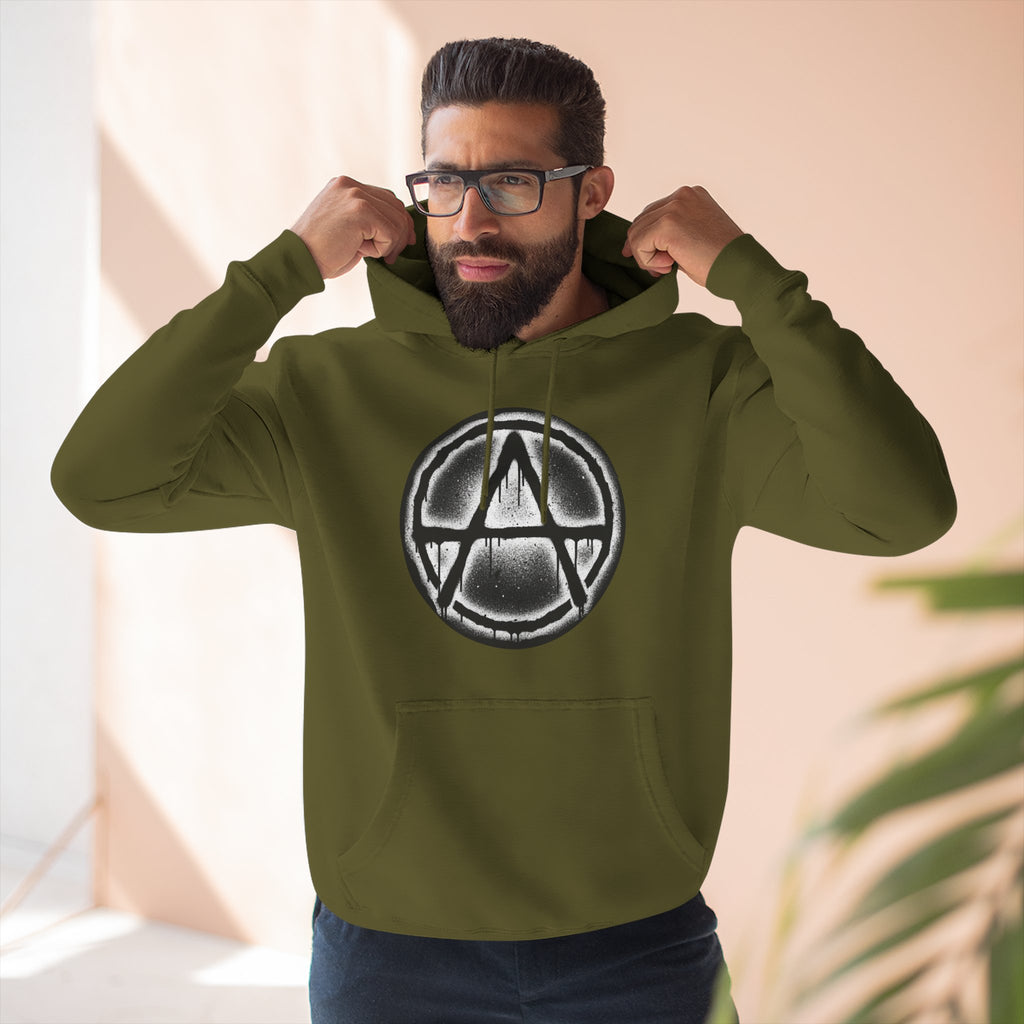 Anarchy Symbol Hoodie — Grunge Circle Anarchy Graphic Pullover 80's Fashion