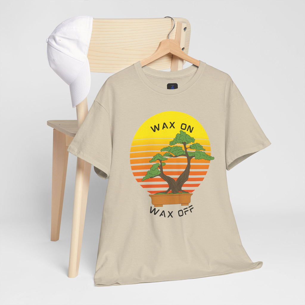 Wax On Wax Off Bonsai Tee — Retro Sunset Martial Arts T‑Shirt K-Kid Retro 80's