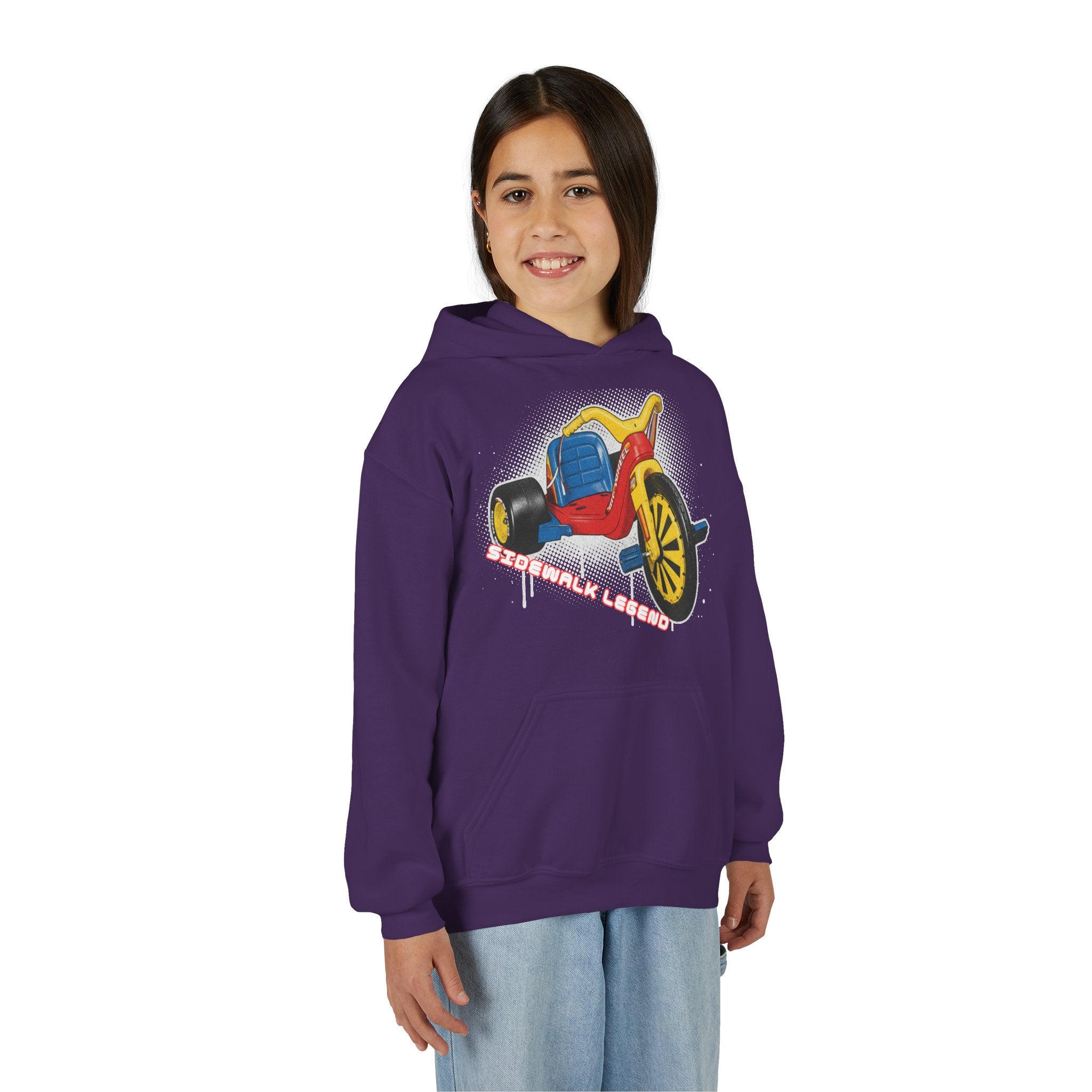 Kids Tricycle Graphic Hoodie — Retro Ride Design (Youth) 80s Fashion