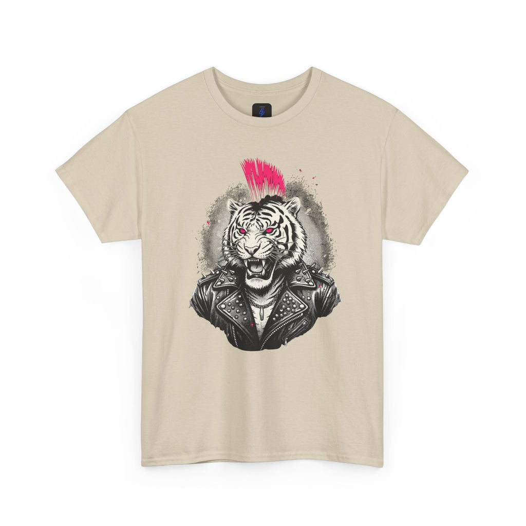 Punk Rock Tiger T-Shirt — Mohawk Tiger Graphic Tee 80's Fashion Rebel
