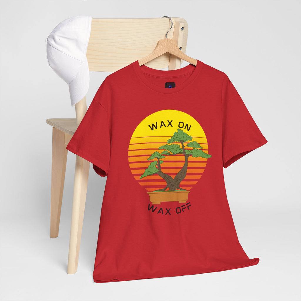 Wax On Wax Off Bonsai Tee — Retro Sunset Martial Arts T‑Shirt K-Kid Retro 80's
