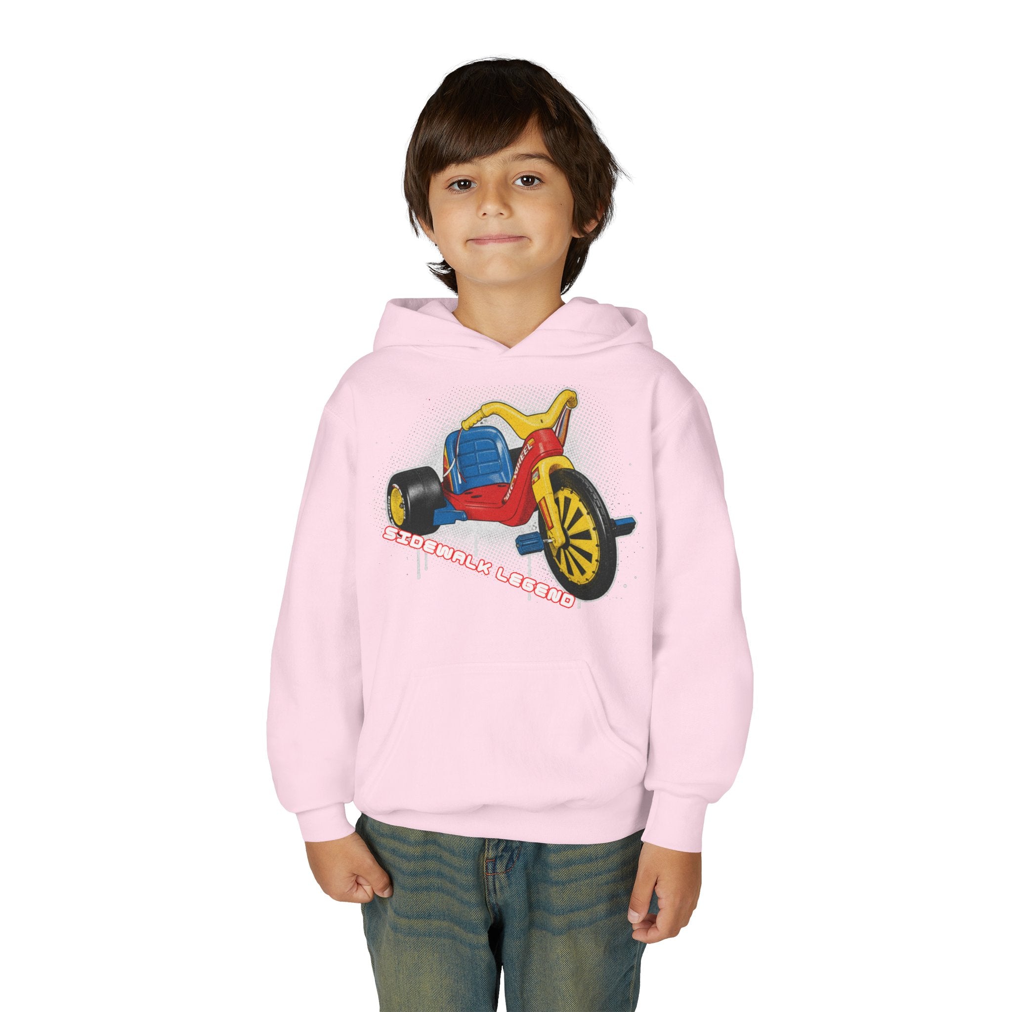 Kids Tricycle Graphic Hoodie — Retro Ride Design (Youth) 80s Fashion