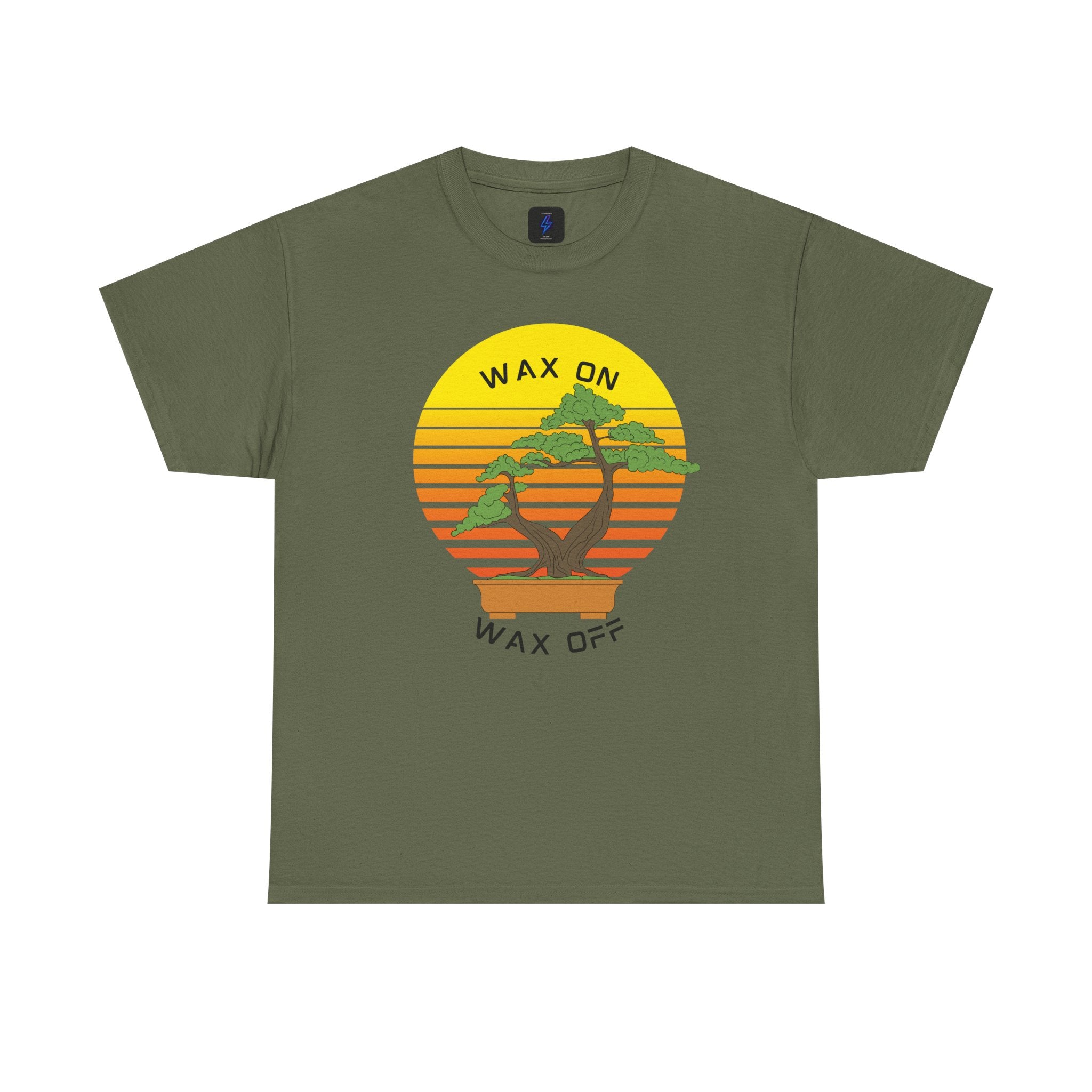 Wax On Wax Off Bonsai Tee — Retro Sunset Martial Arts T‑Shirt K-Kid Retro 80's