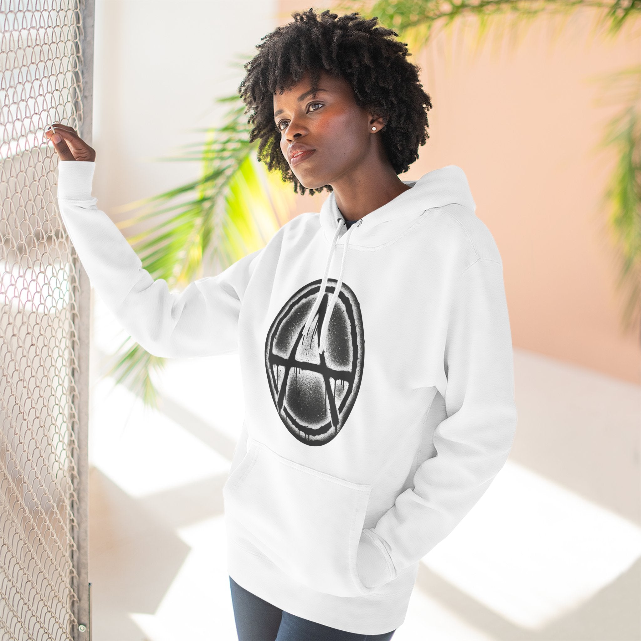 Anarchy Symbol Hoodie — Grunge Circle Anarchy Graphic Pullover 80's Fashion