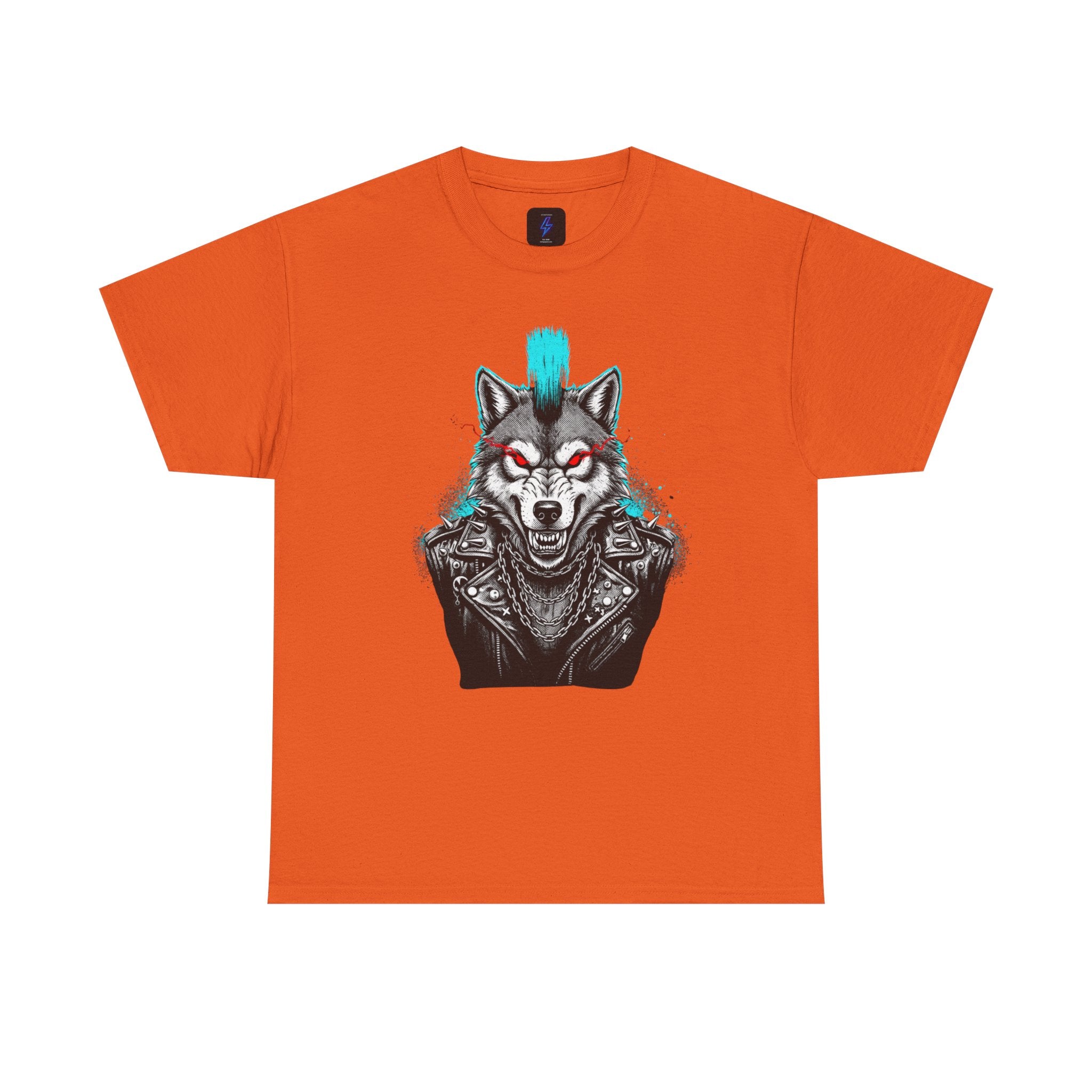 Wolf Punk Graphic Tee — Fierce Tribal Wolf Illustration T-Shirt 80's Rebel Fashion