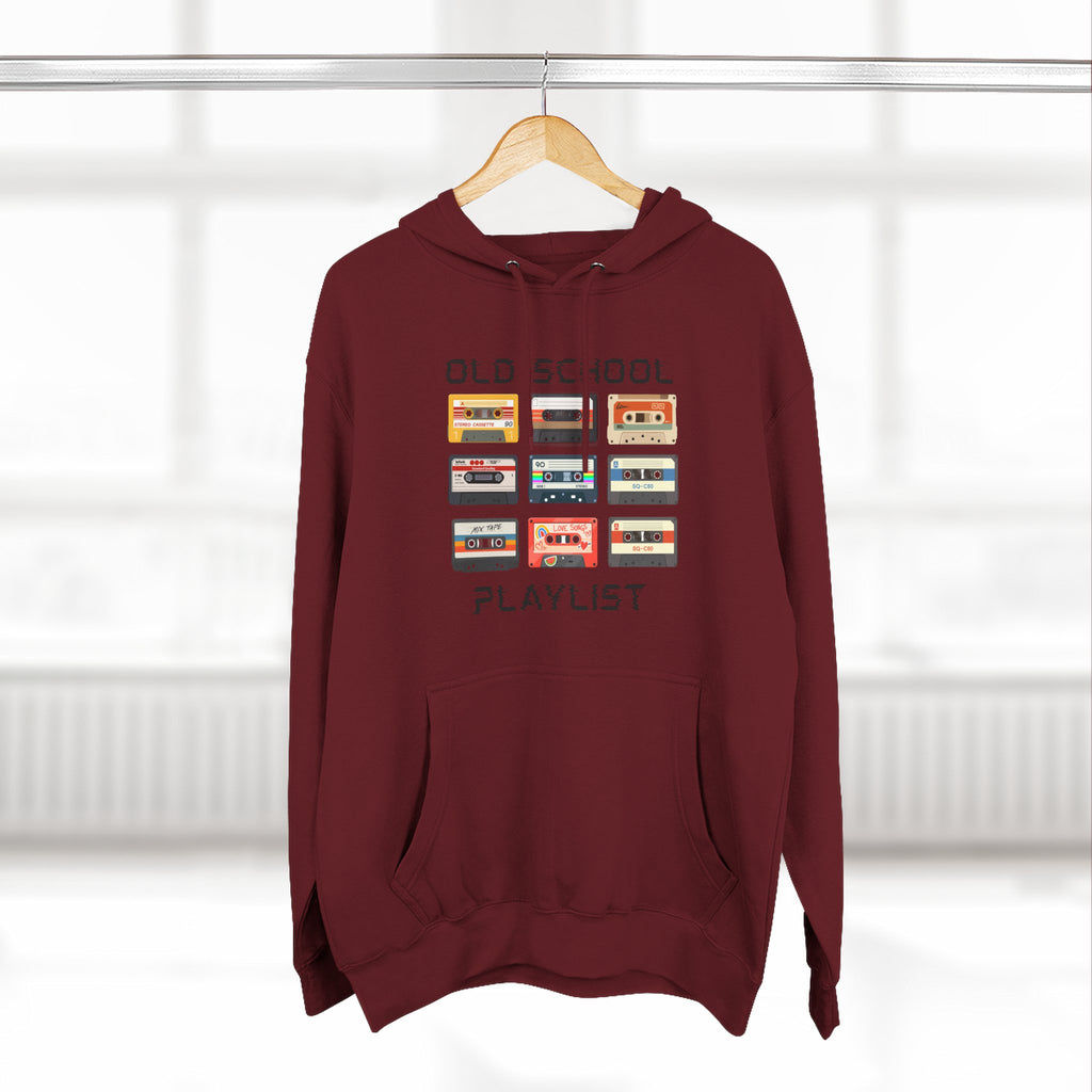 Old School Playlist Hoodie — Retro 80s Cassette Tape Graphic Pullover