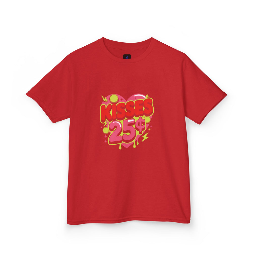 Kids T-Shirt — "Kisses 25" Retro Valentine Heart Tee 80s Retro