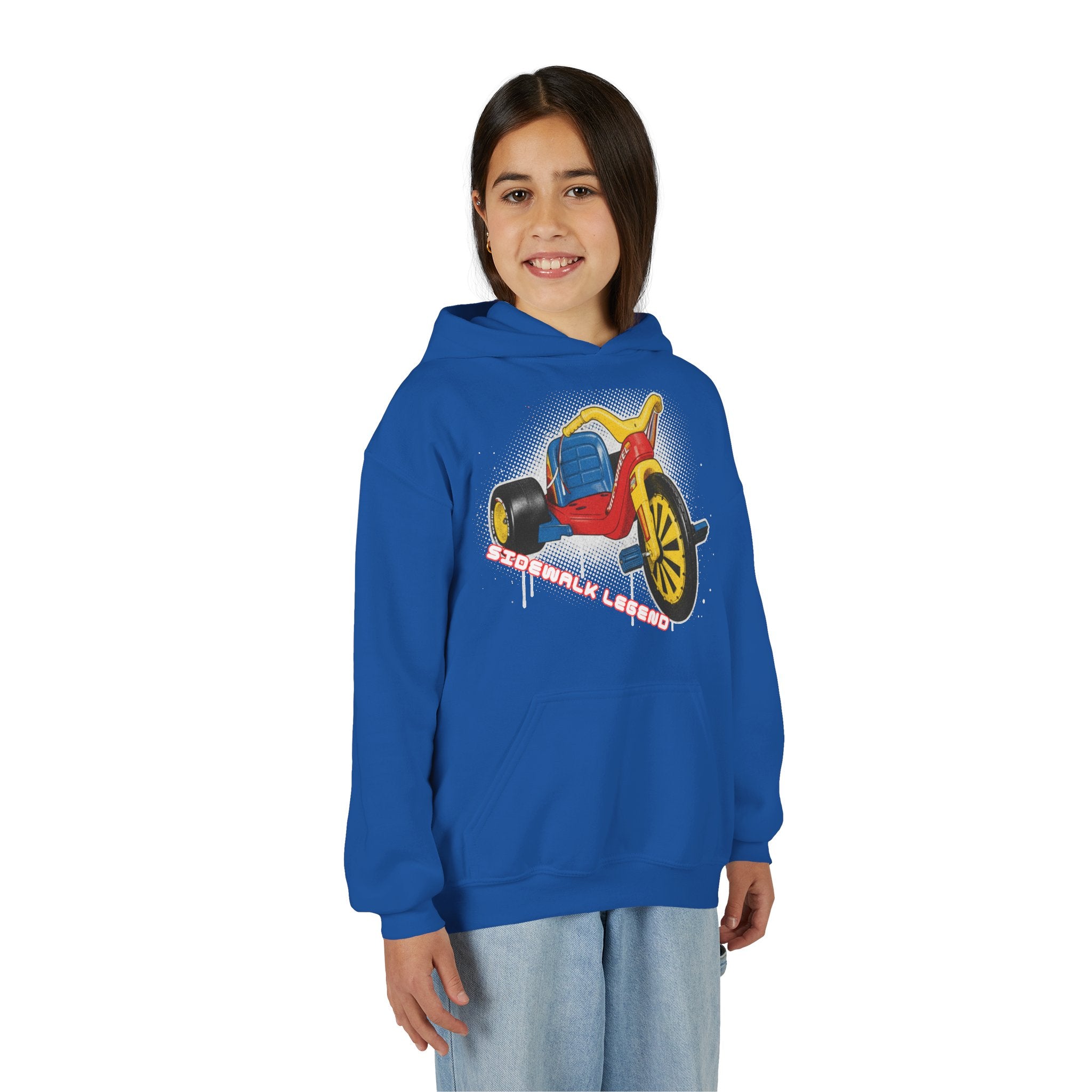 Kids Tricycle Graphic Hoodie — Retro Ride Design (Youth) 80s Fashion