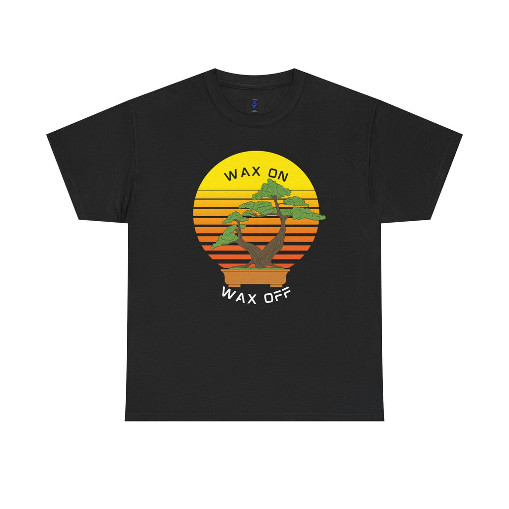 Wax On Wax Off Bonsai Tee — Retro Sunset Martial Arts T‑Shirt K-Kid Retro 80's