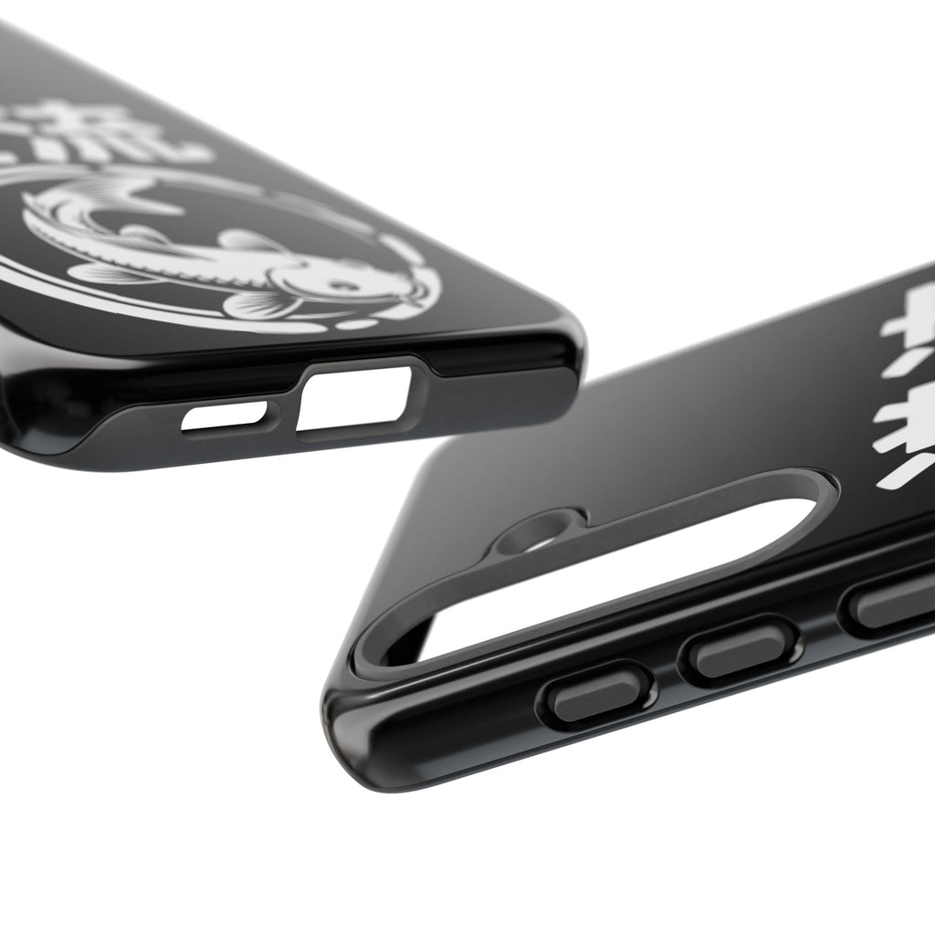 Koi '逆流' Tough Phone Case — Black Protective iPhone Cover - 80s Design
