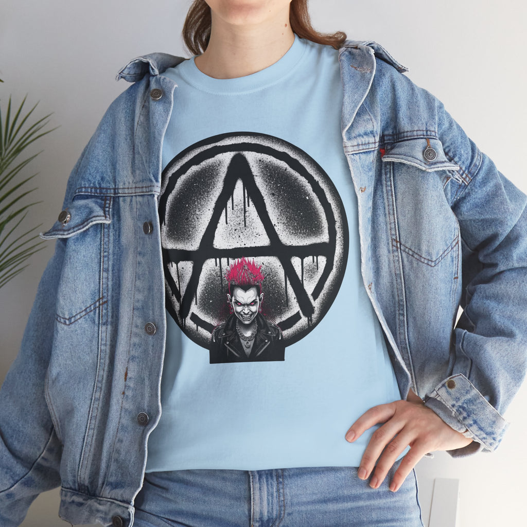 Anarchy Punk Graphic Tee — Red-Mohawk Rebel Shirt 80's Fashion