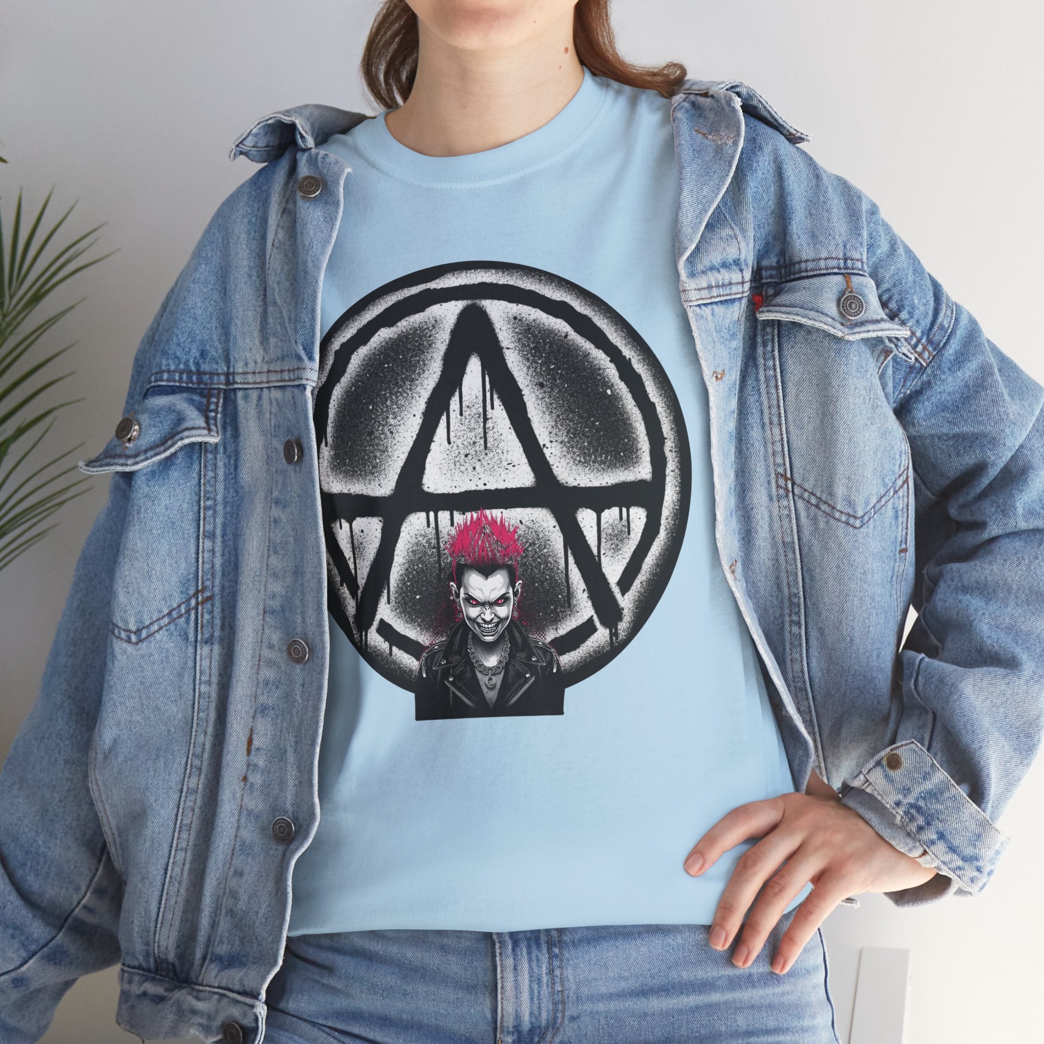 Anarchy Punk Graphic Tee — Red-Mohawk Rebel Shirt 80's Fashion