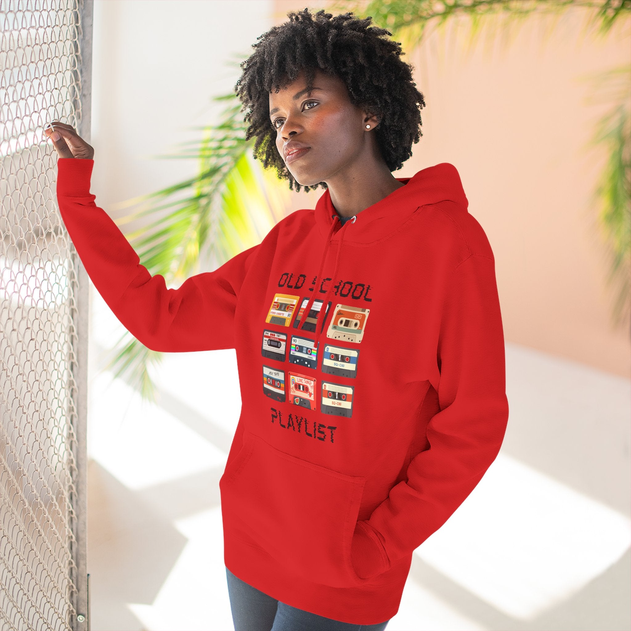 Old School Playlist Hoodie — Retro 80s Cassette Tape Graphic Pullover