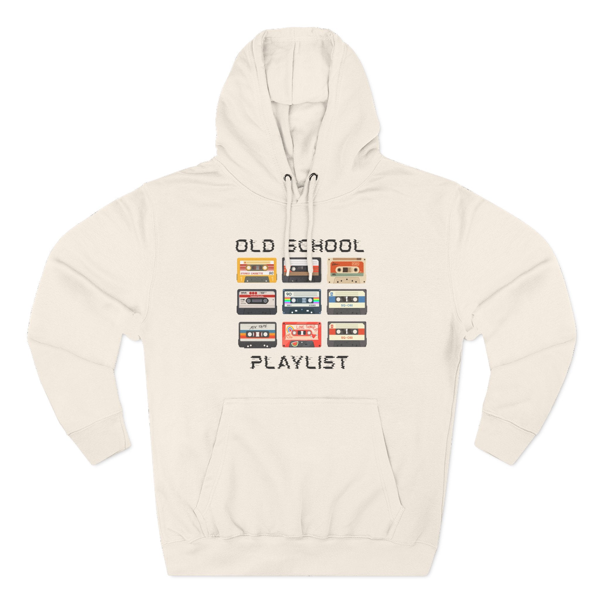 Old School Playlist Hoodie — Retro 80s Cassette Tape Graphic Pullover