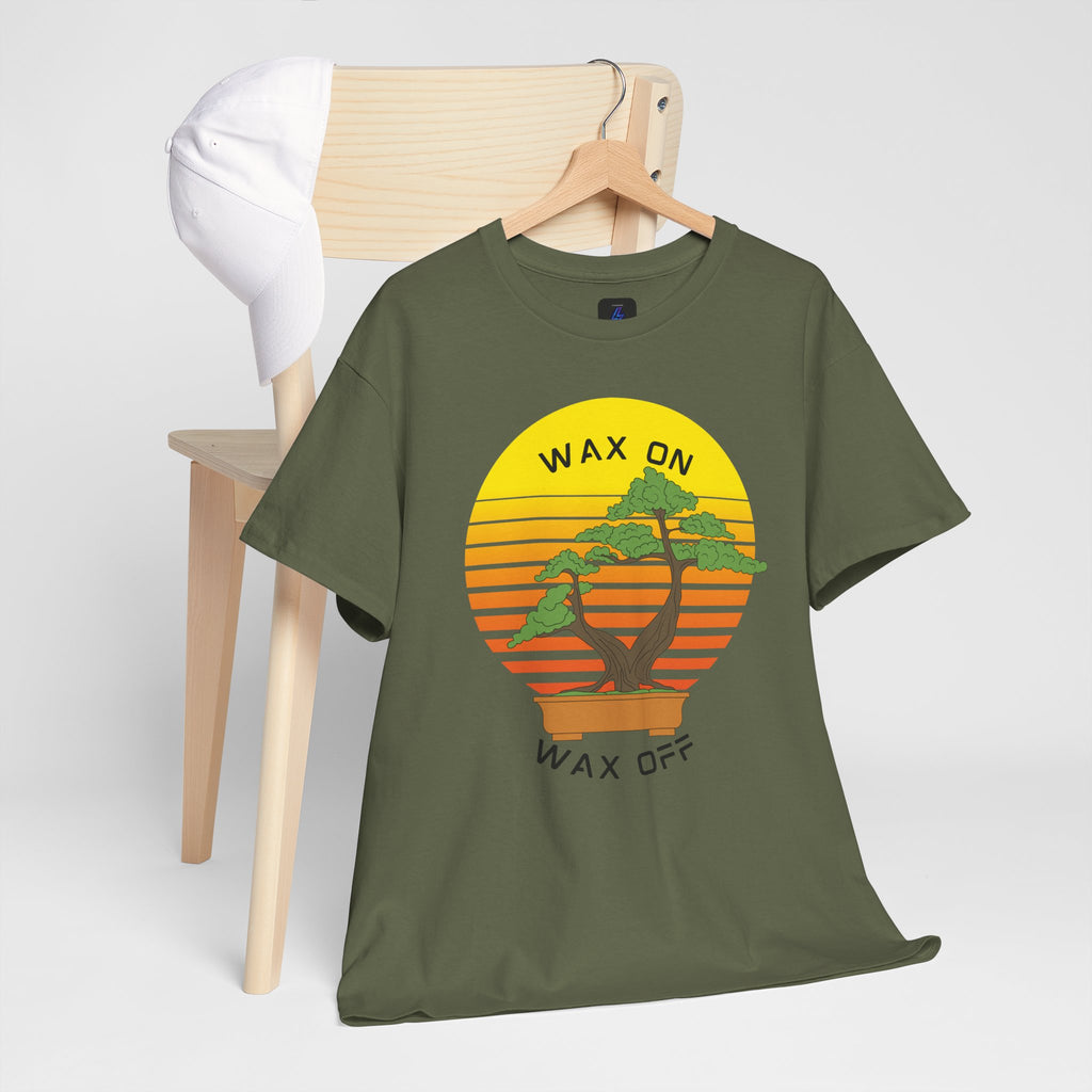 Wax On Wax Off Bonsai Tee — Retro Sunset Martial Arts T‑Shirt K-Kid Retro 80's