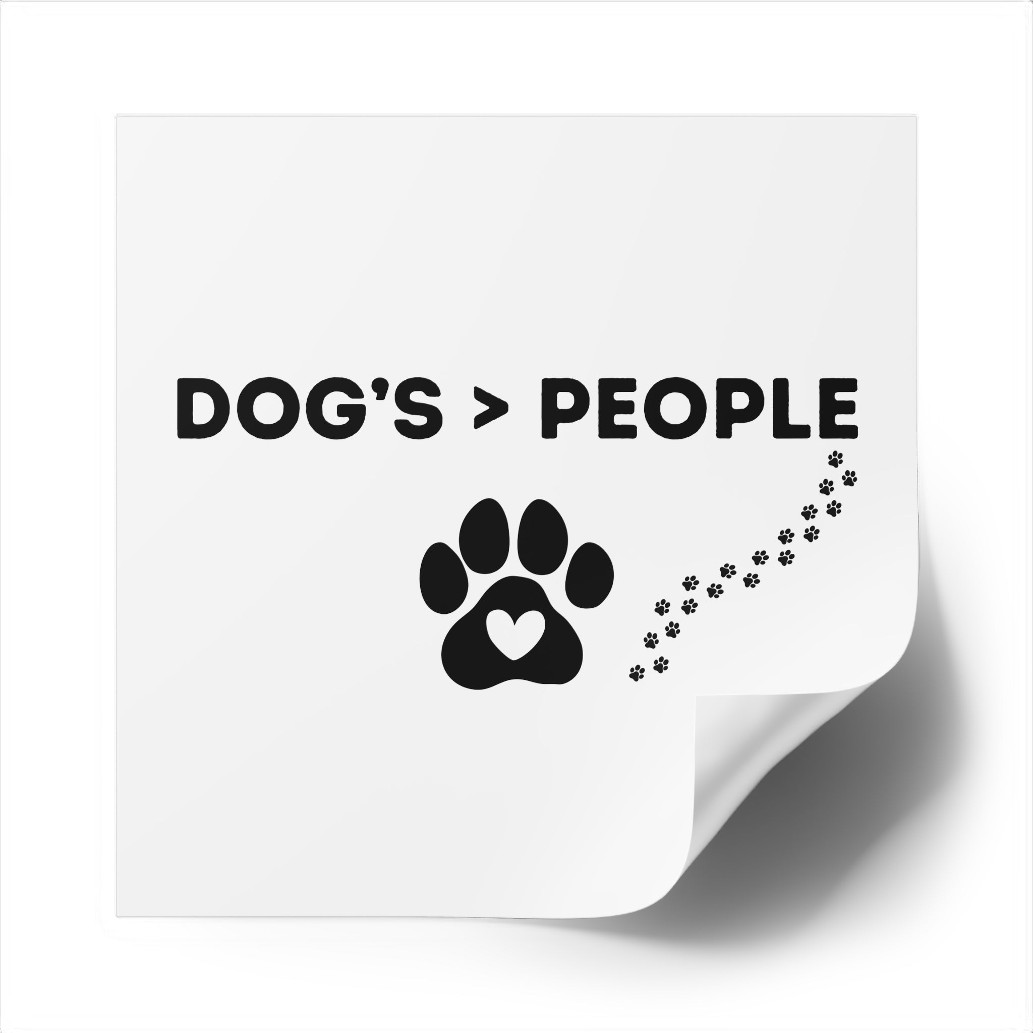 Dogs > People paw print decal Sticker | Square indoor outdoor vinyl