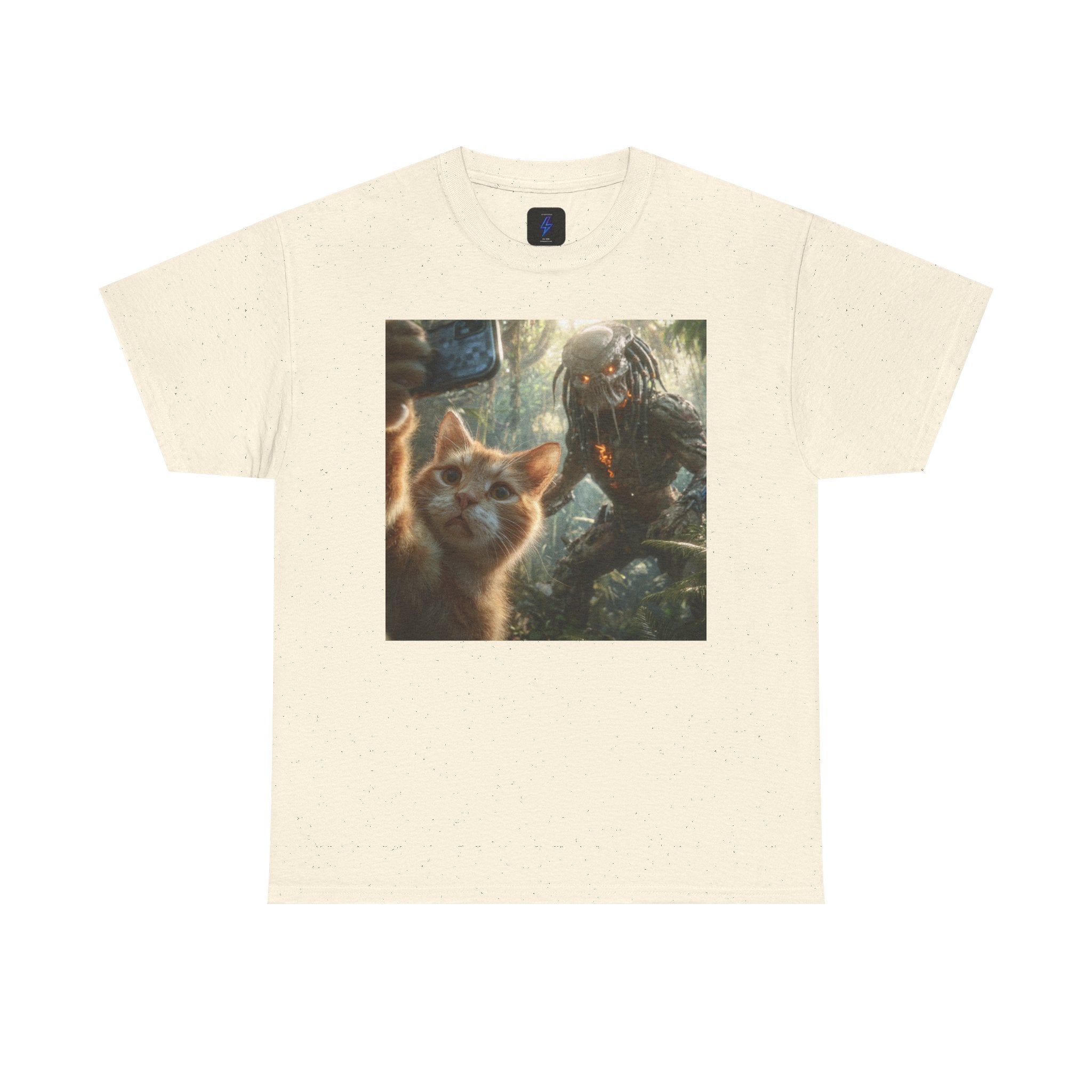 Cat Selfie with Monster Tee | Fantasy Creature Forest Shirt