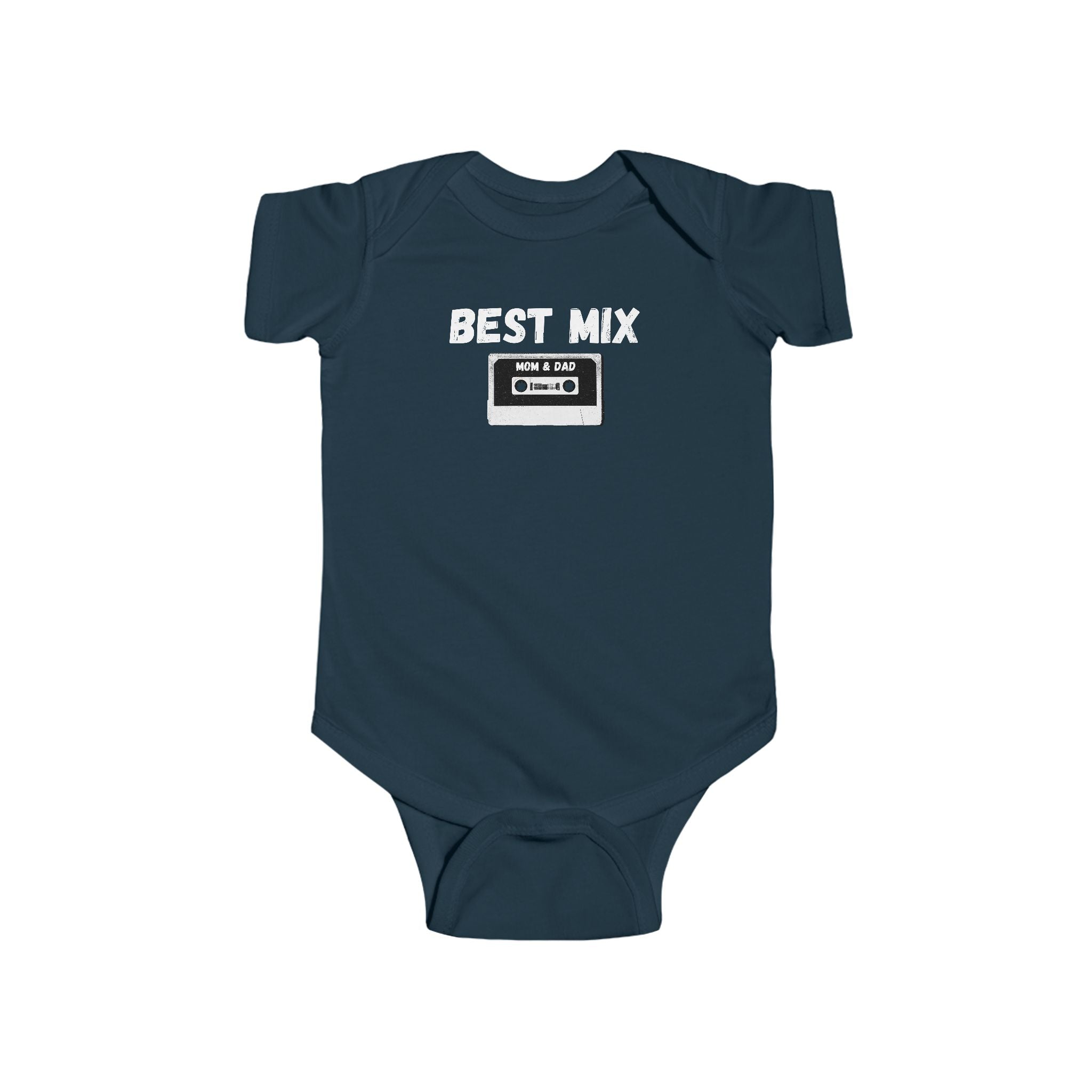 Baby Bodysuit — "Best Mix Mom and Dad" Cassette Retro Infant Onesie