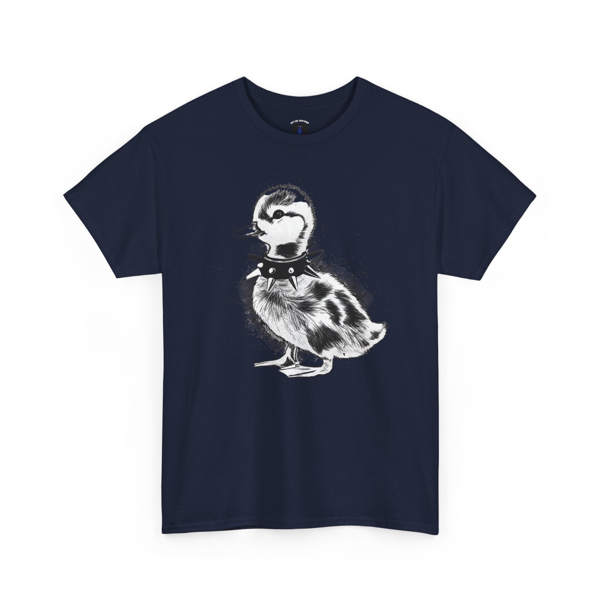 Punk Duckling Sketch T-Shirt — Black & White Watercolor 80s Punk Rock Duck Tee
