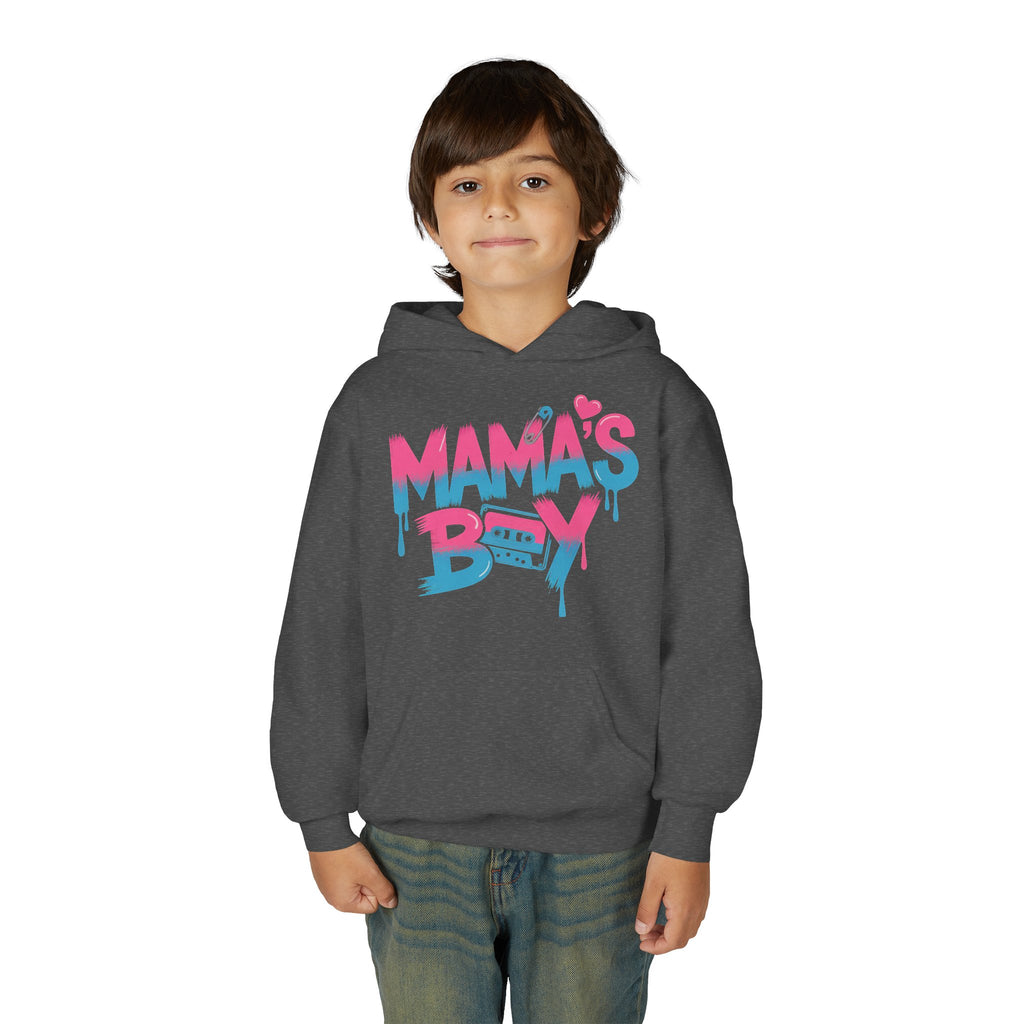 Youth Hoodie — "Mama's Boy" Colorful Drip Graphic Sweatshirt 80s Retro Style