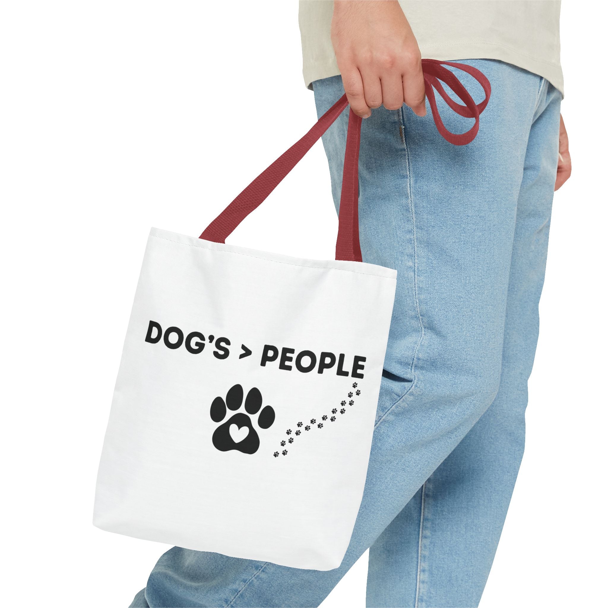 DOG'S > PEOPLE Tote Bag | Dog Paw Heart Design