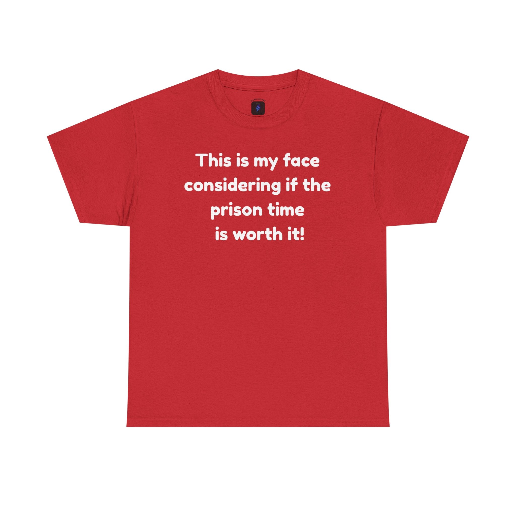 Graphic Tee — "This is my face considering if the prison time is worth it!" Funny Statement T-Shirt