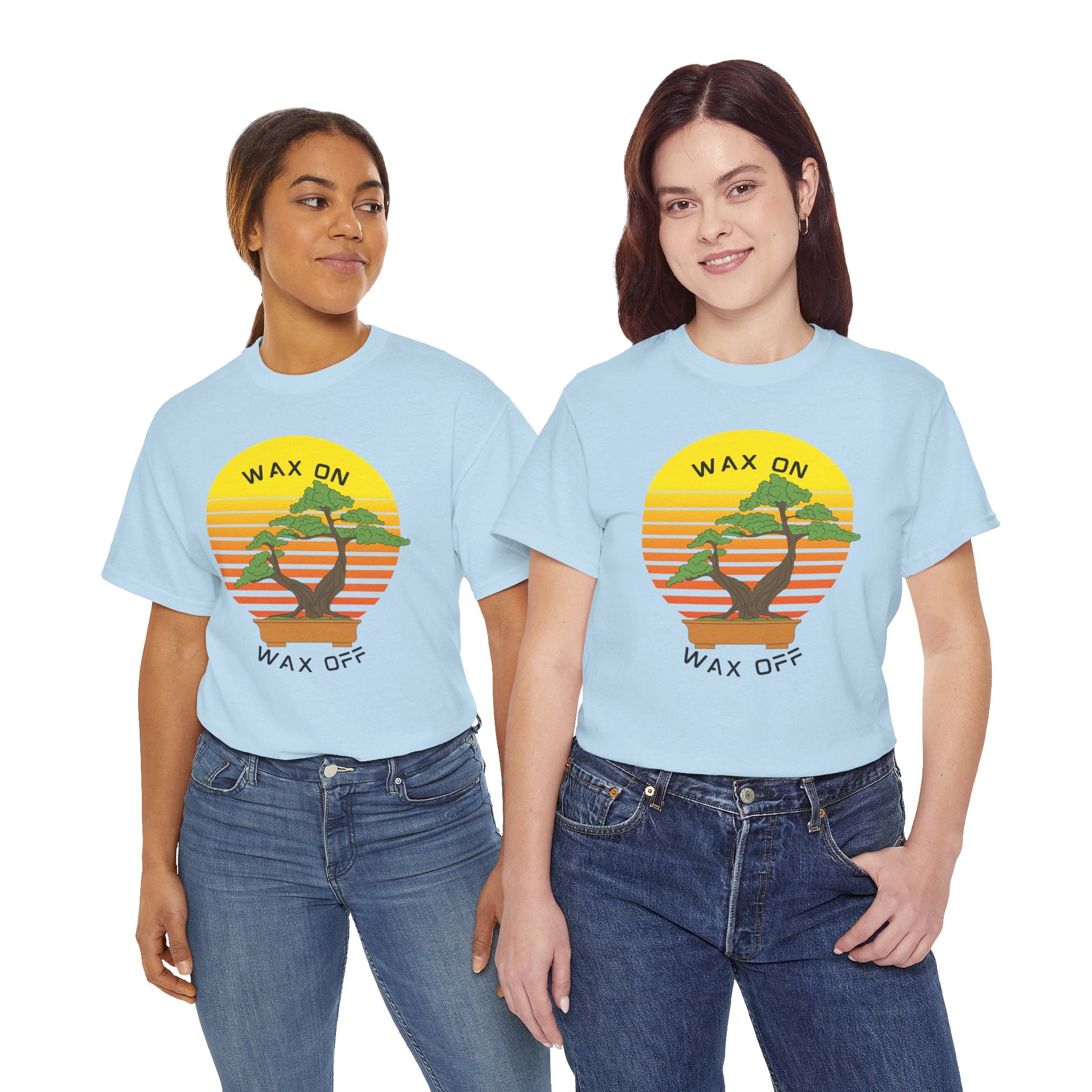 Wax On Wax Off Bonsai Tee — Retro Sunset Martial Arts T‑Shirt K-Kid Retro 80's