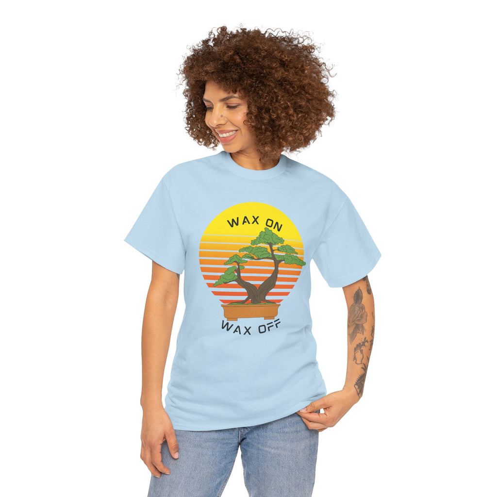 Wax On Wax Off Bonsai Tee — Retro Sunset Martial Arts T‑Shirt K-Kid Retro 80's