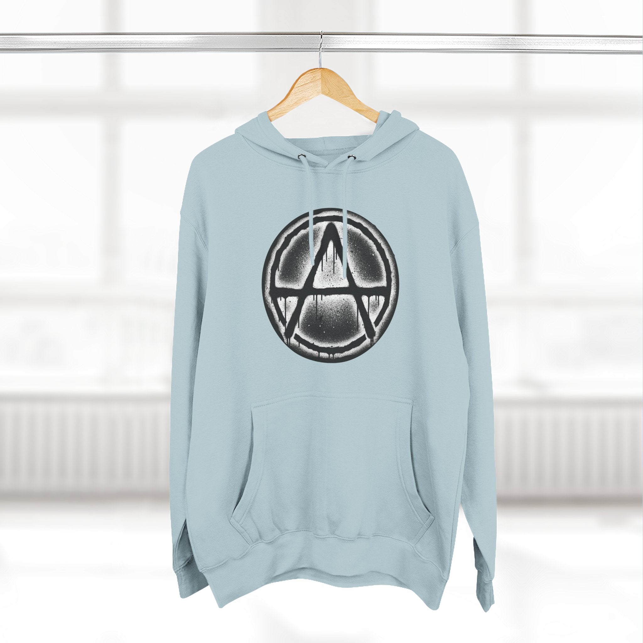 Anarchy Symbol Hoodie — Grunge Circle Anarchy Graphic Pullover 80's Fashion