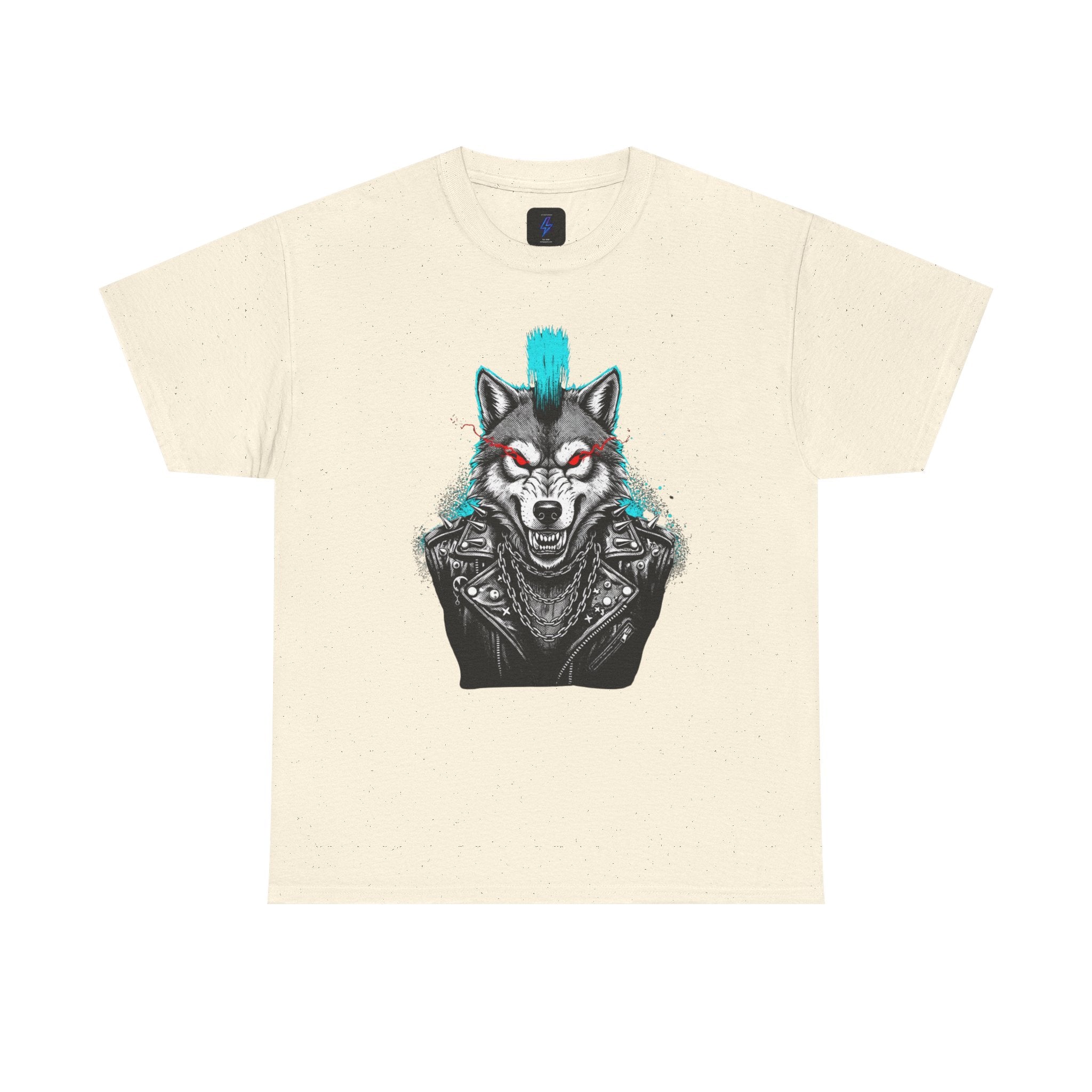 Wolf Punk Graphic Tee — Fierce Tribal Wolf Illustration T-Shirt 80's Rebel Fashion