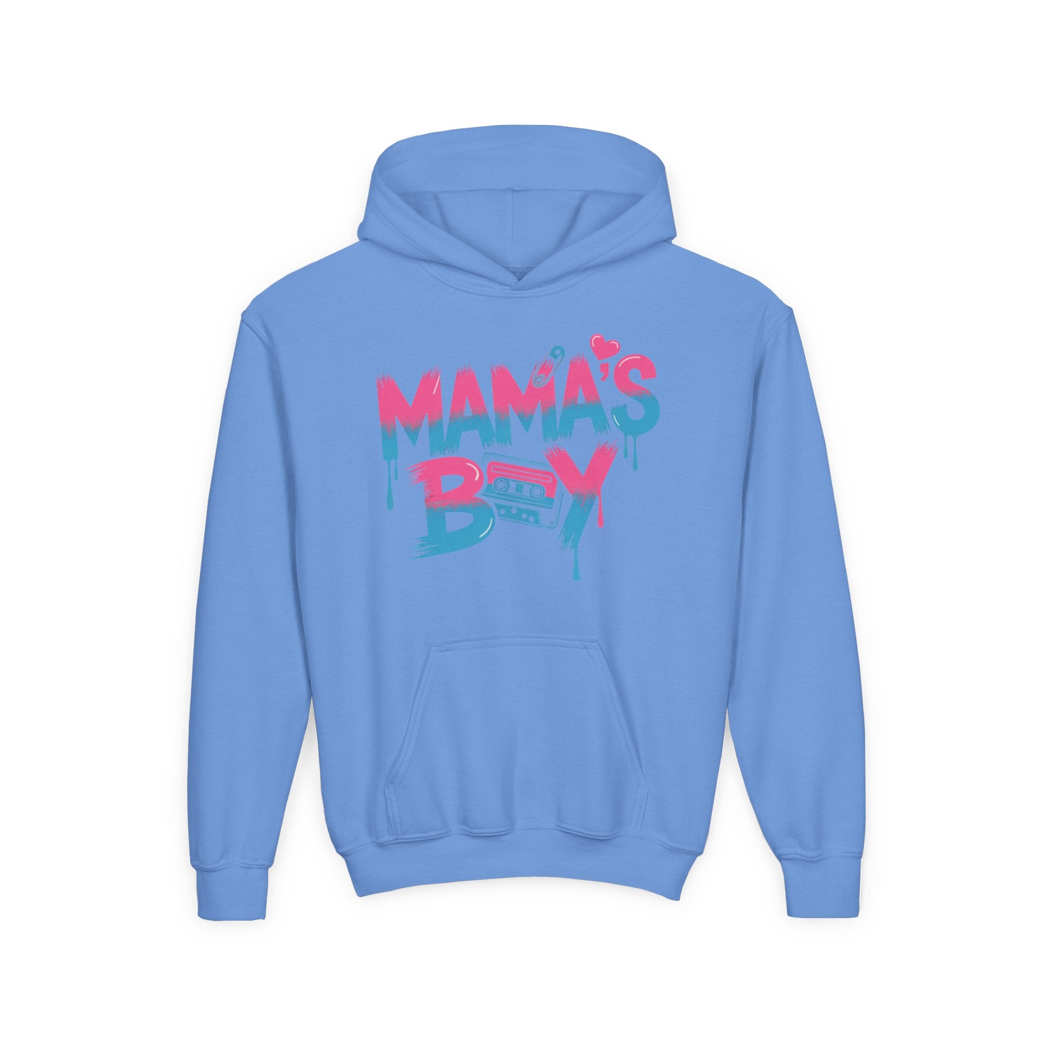 Youth Hoodie — "Mama's Boy" Colorful Drip Graphic Sweatshirt 80s Retro Style